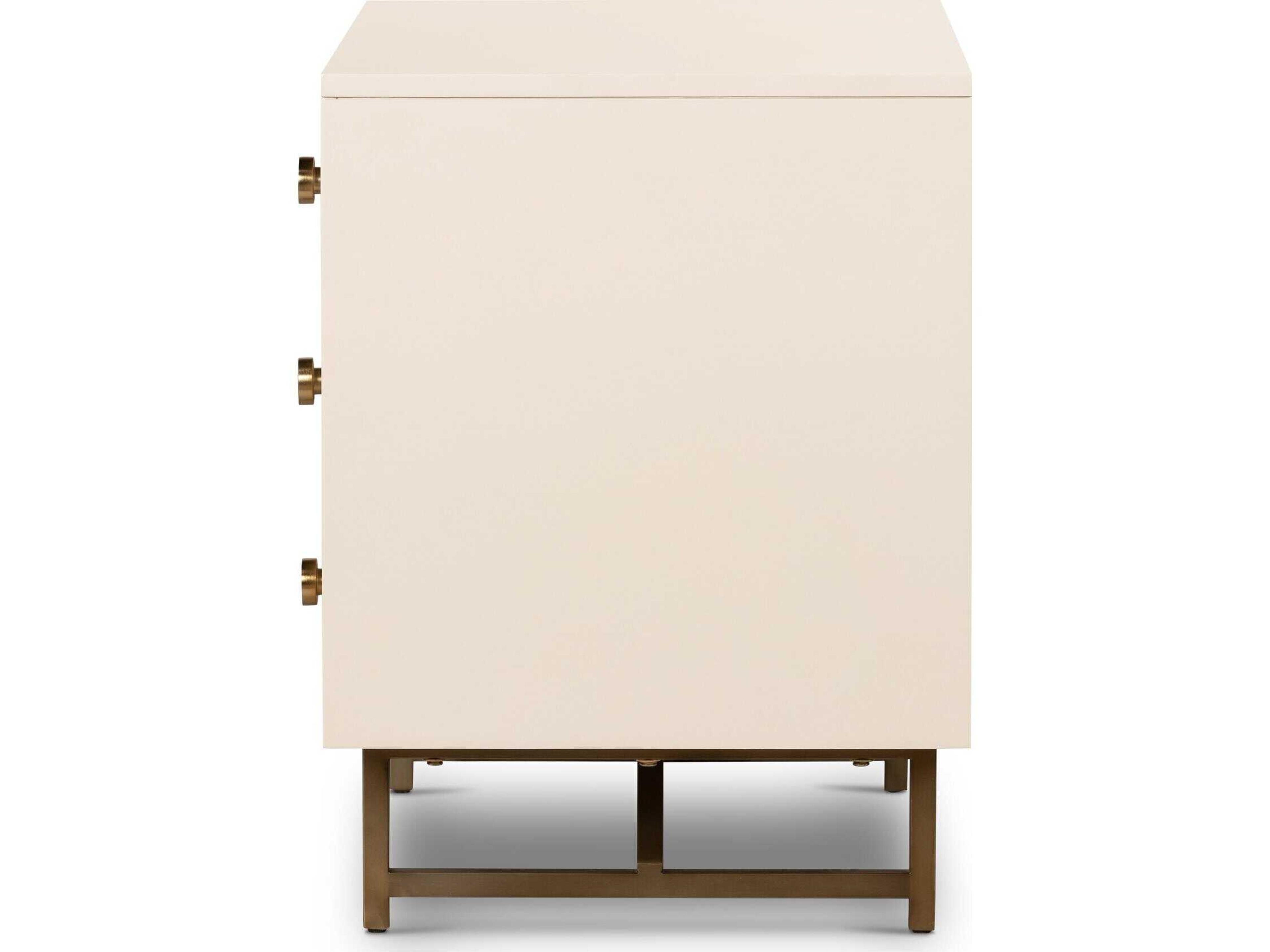 Four Hands Belfast Van Matte Alabaster Hardwood Rectangular Nightstand