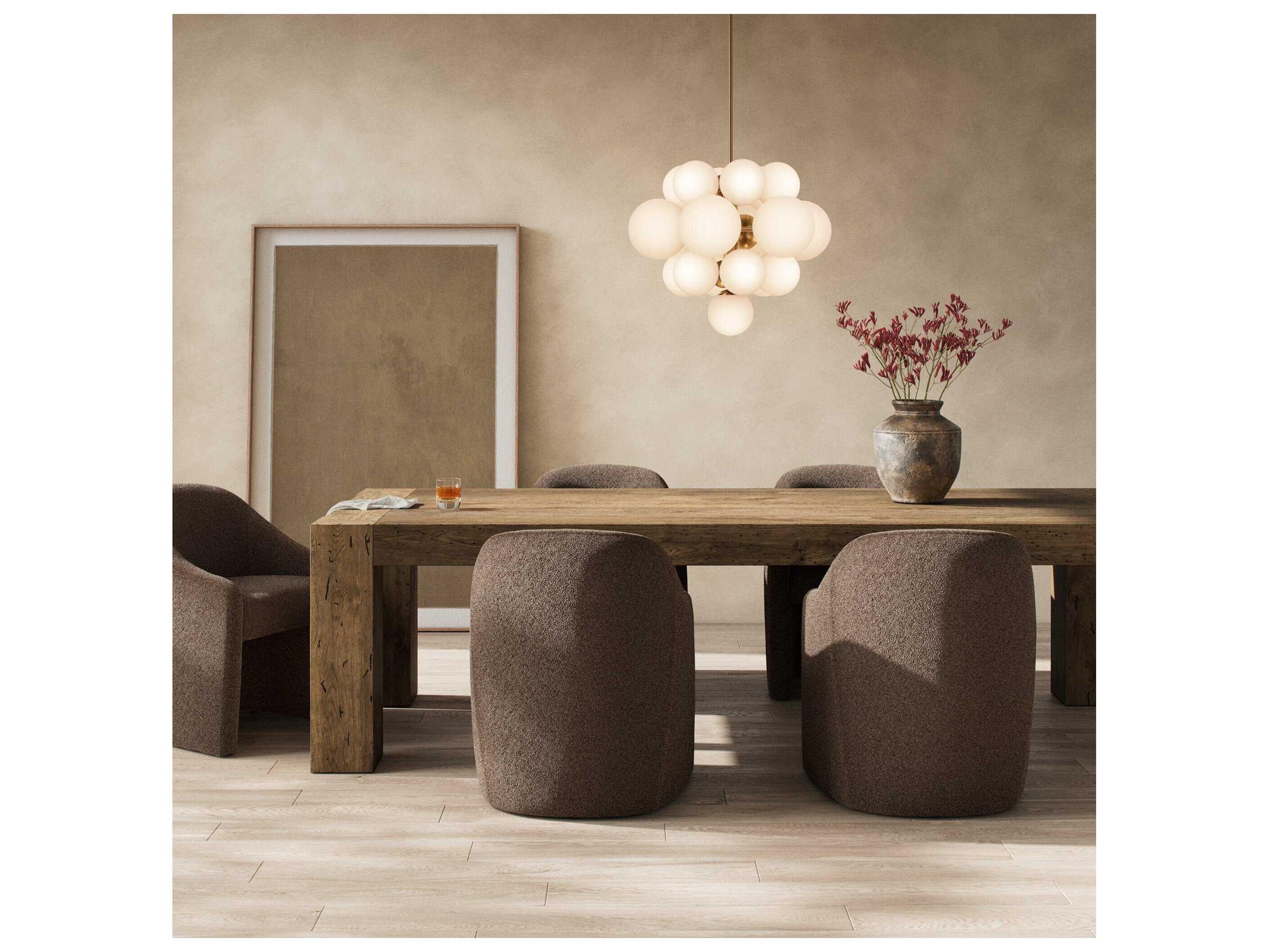 Four Hands Wesson Abaso Rectangular Rustic Wormwood Oak Dining Table