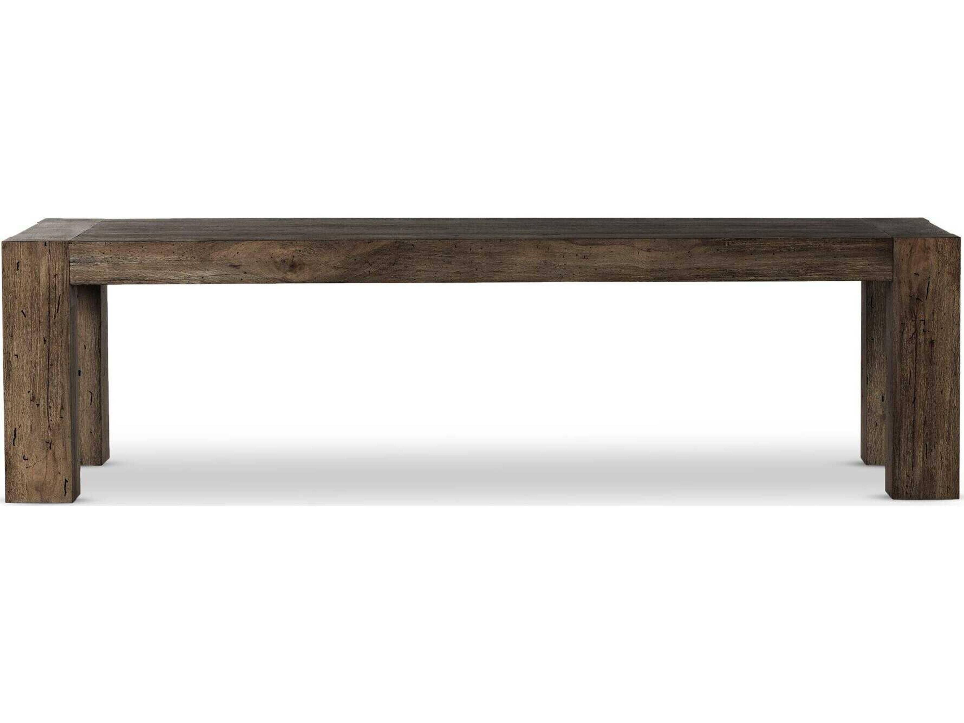 Four Hands Wesson Abaso Rectangular Ebony Rustic Wormwood Oak Dining Table