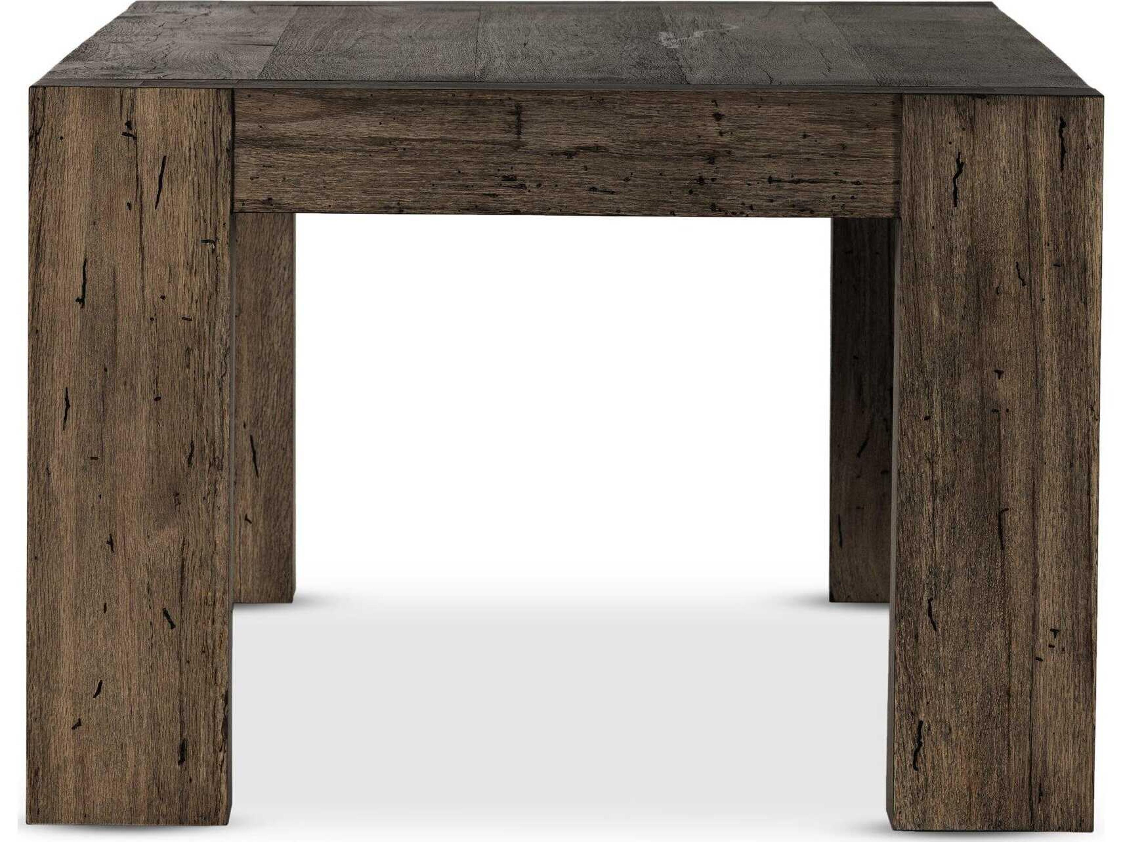 Four Hands Wesson Abaso Rectangular Ebony Rustic Wormwood Oak Dining Table
