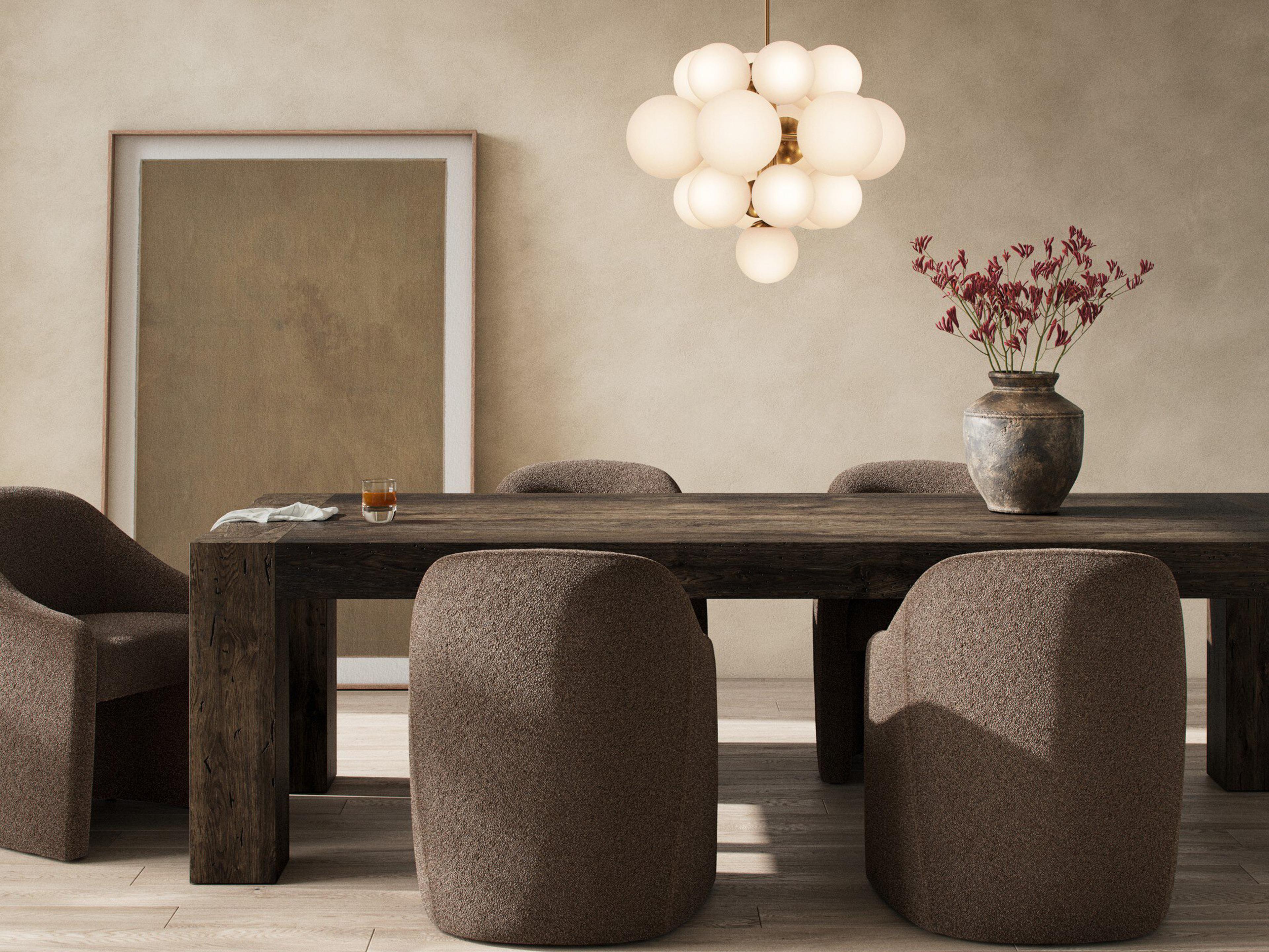 Four Hands Wesson Abaso Rectangular Ebony Rustic Wormwood Oak Dining Table