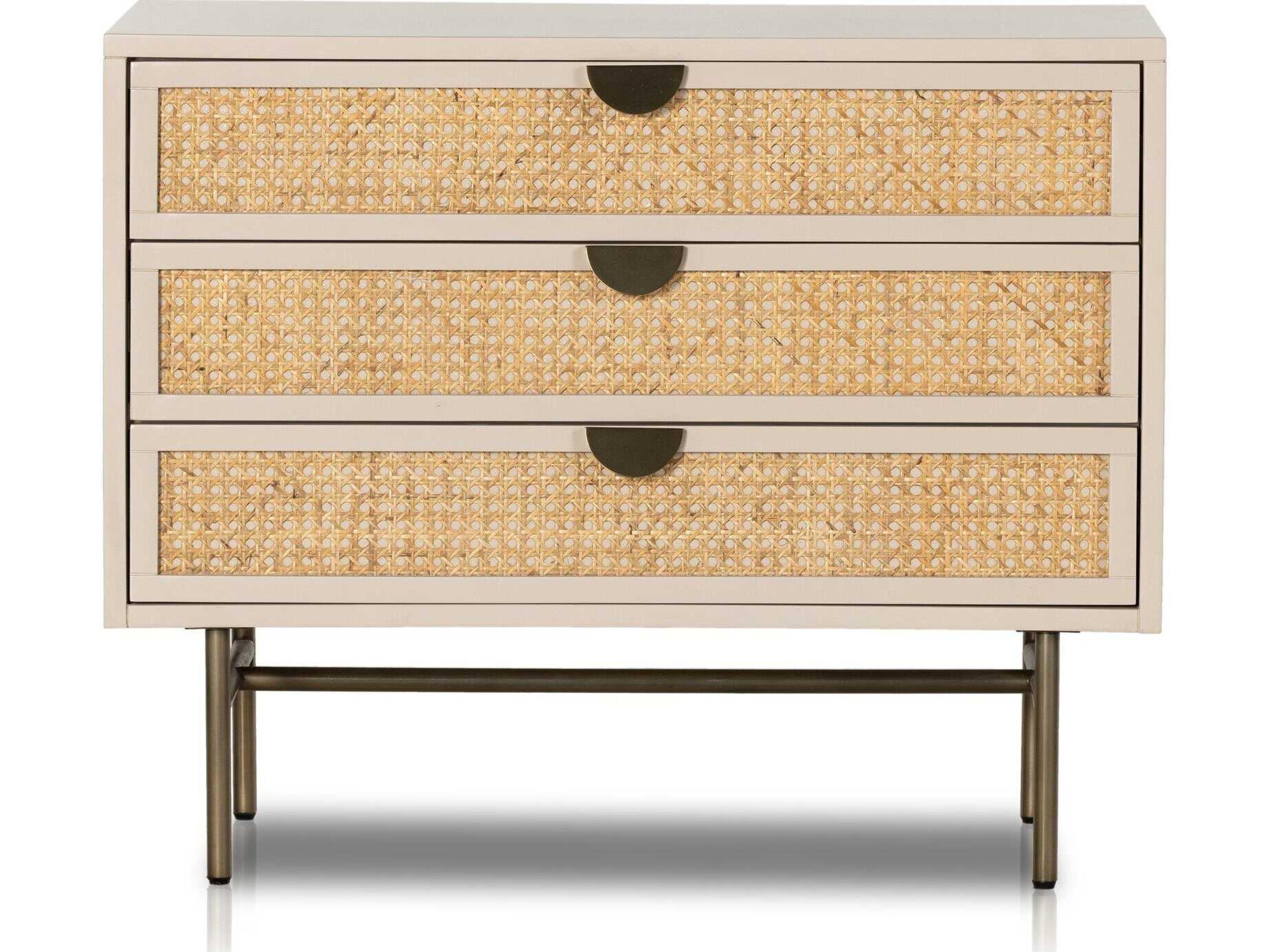 Four Hands Belfast Luella Matte Alabaster Hardwood Large Nightstand