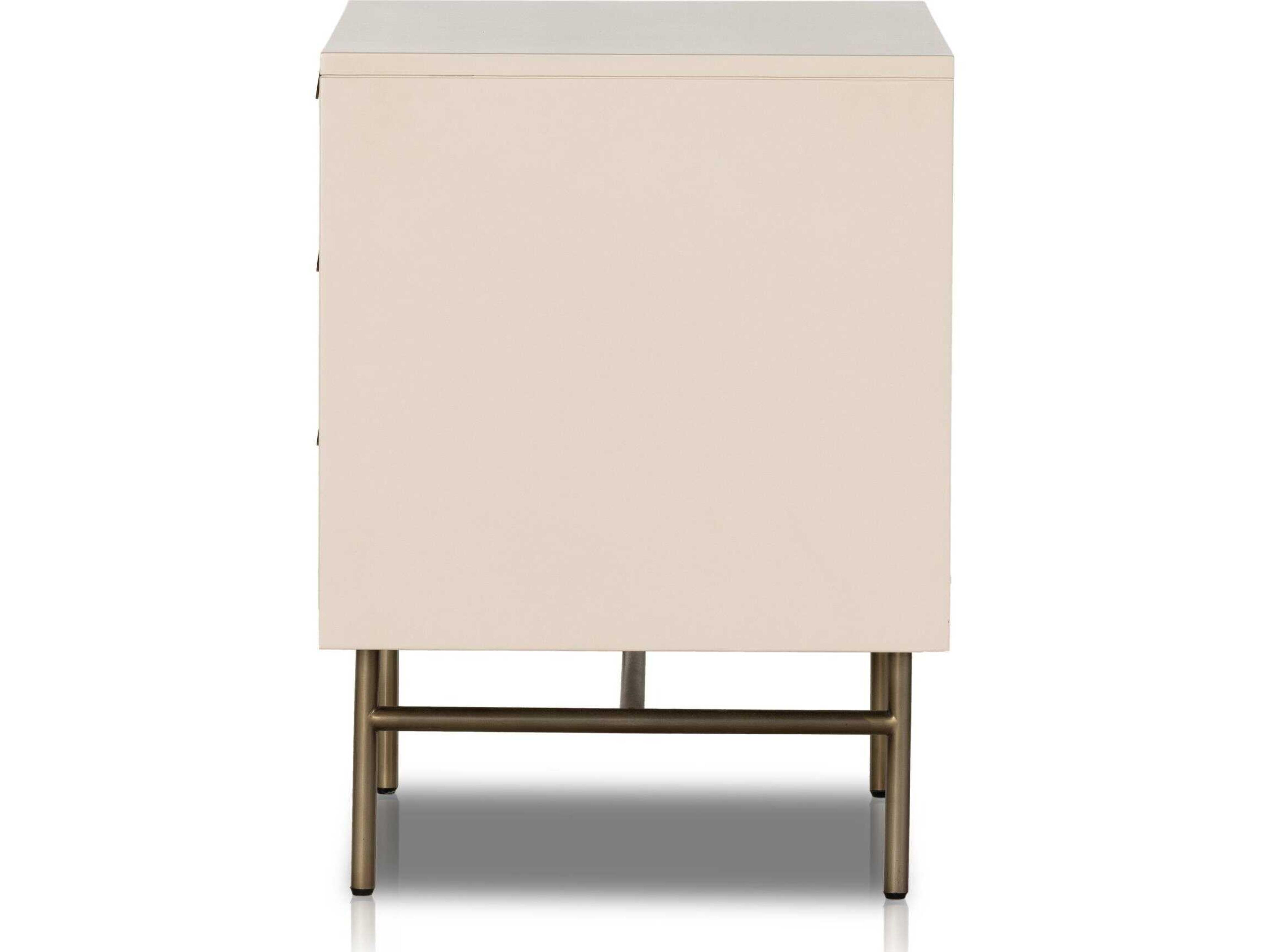 Four Hands Belfast Luella Matte Alabaster Hardwood Large Nightstand