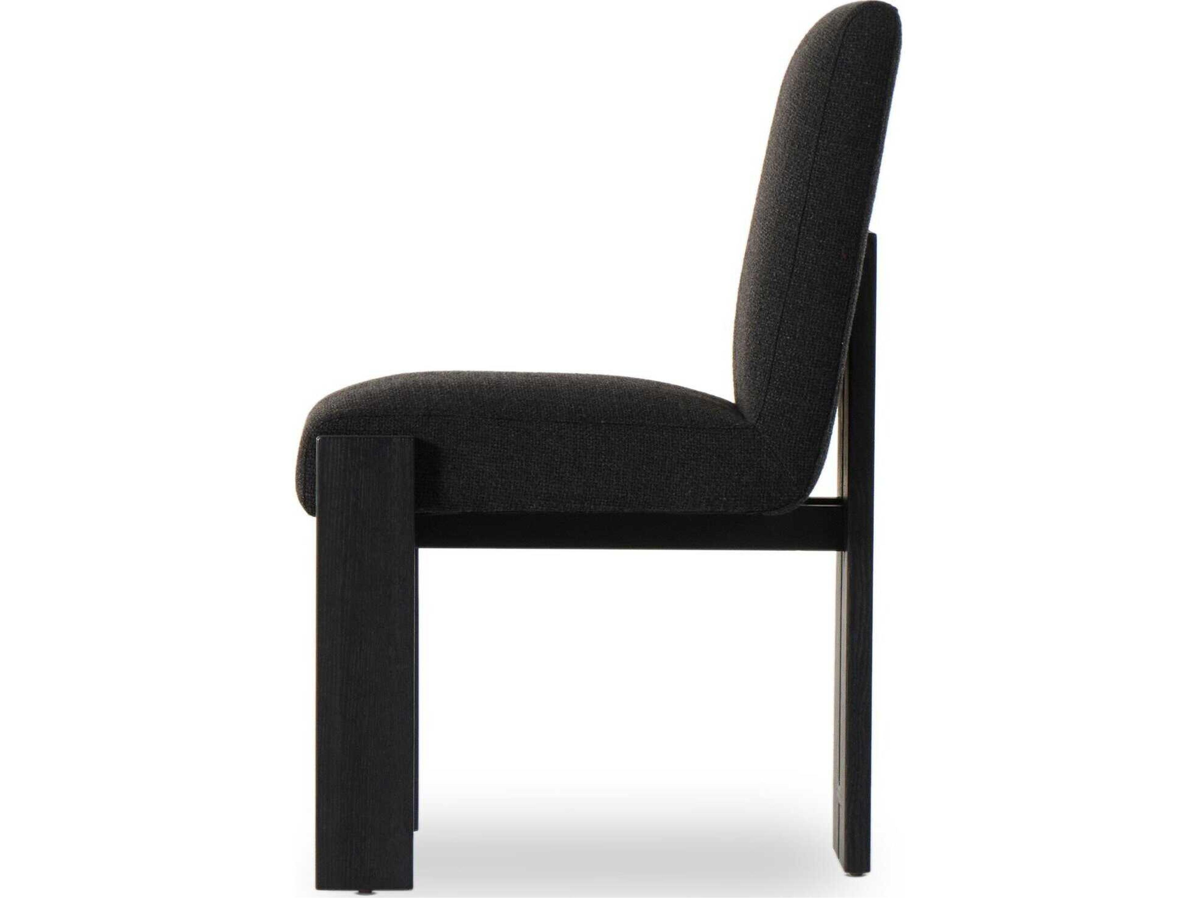 Luxecor Globetrotter Roxy Solid Wood Black Upholstered Side Dining Chair