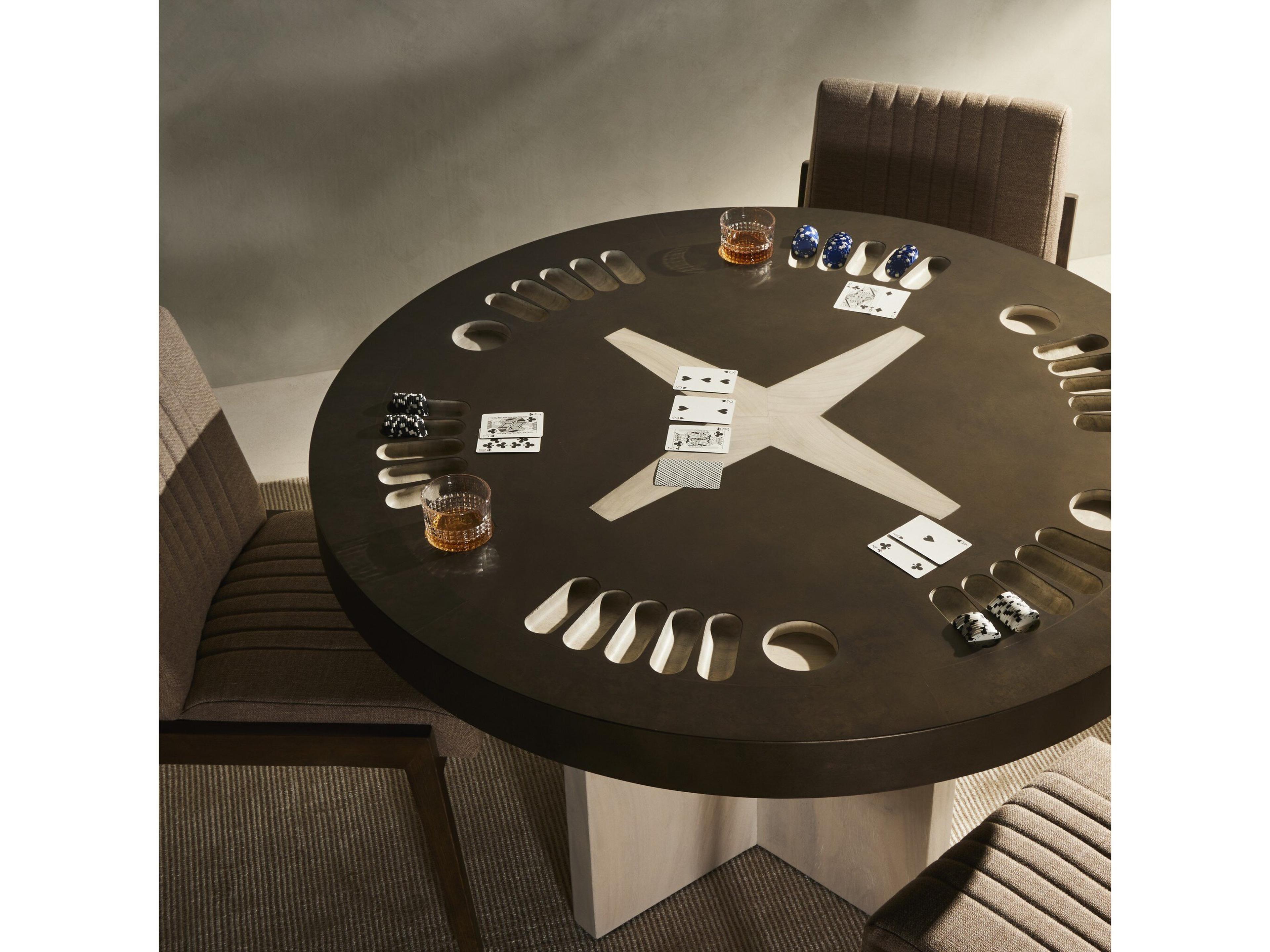 Four Hands Wesson Poker Ivory Table