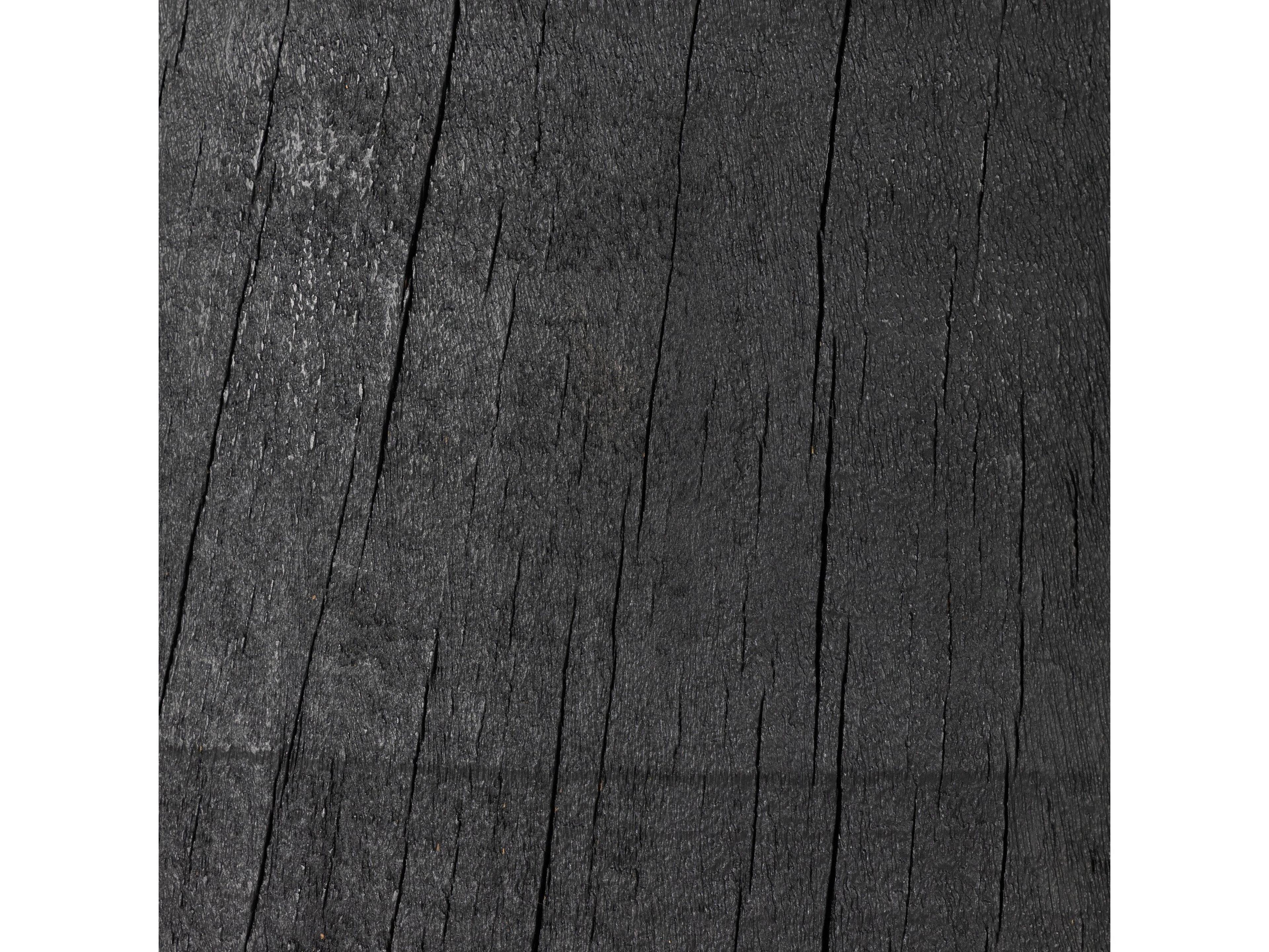 Four Hands Wesson Chess Round Wood Carbonized Black Aged Metal End Table