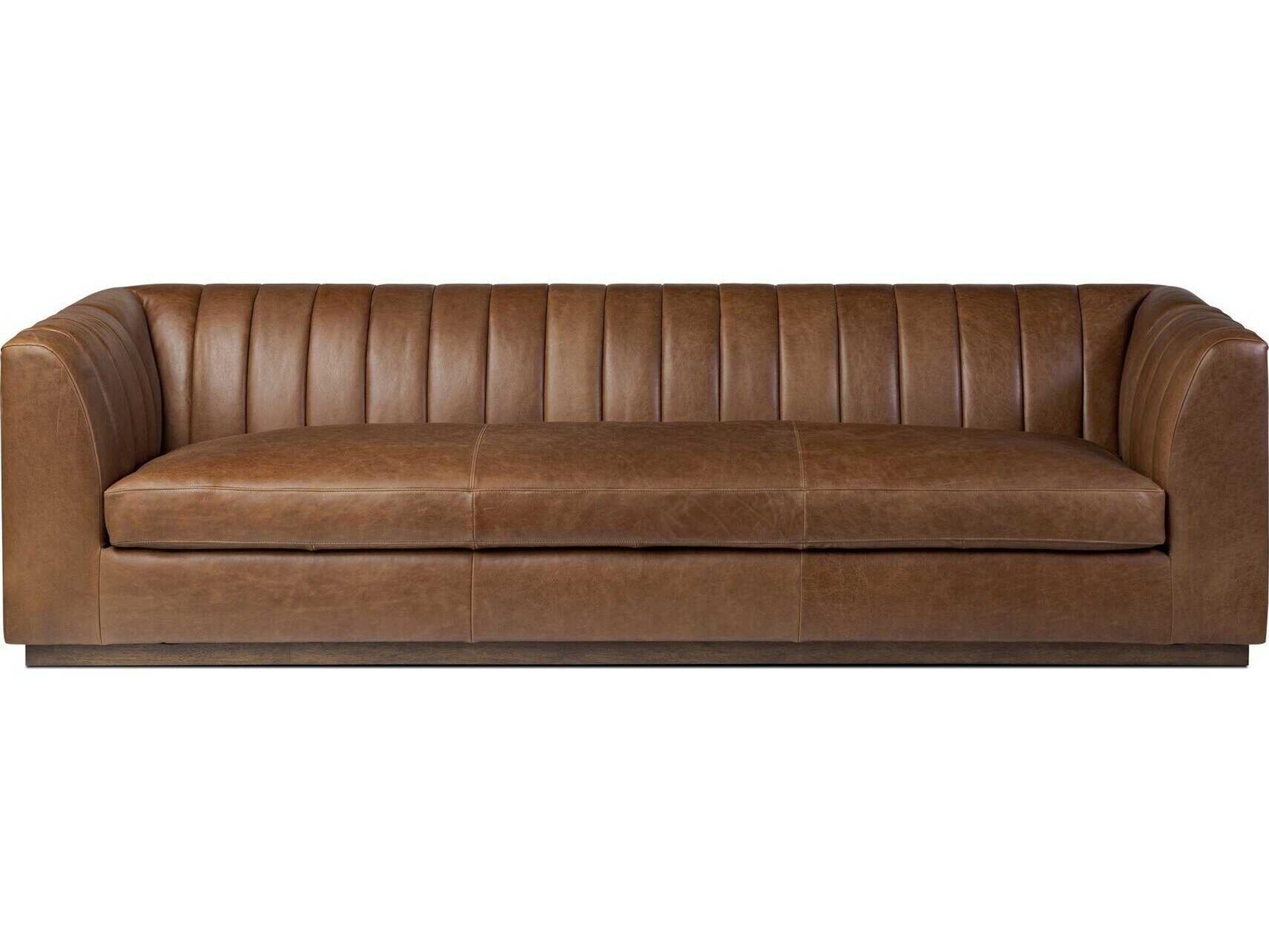 Four Hands Easton Alec Dulane Mahogany Leather Sofa