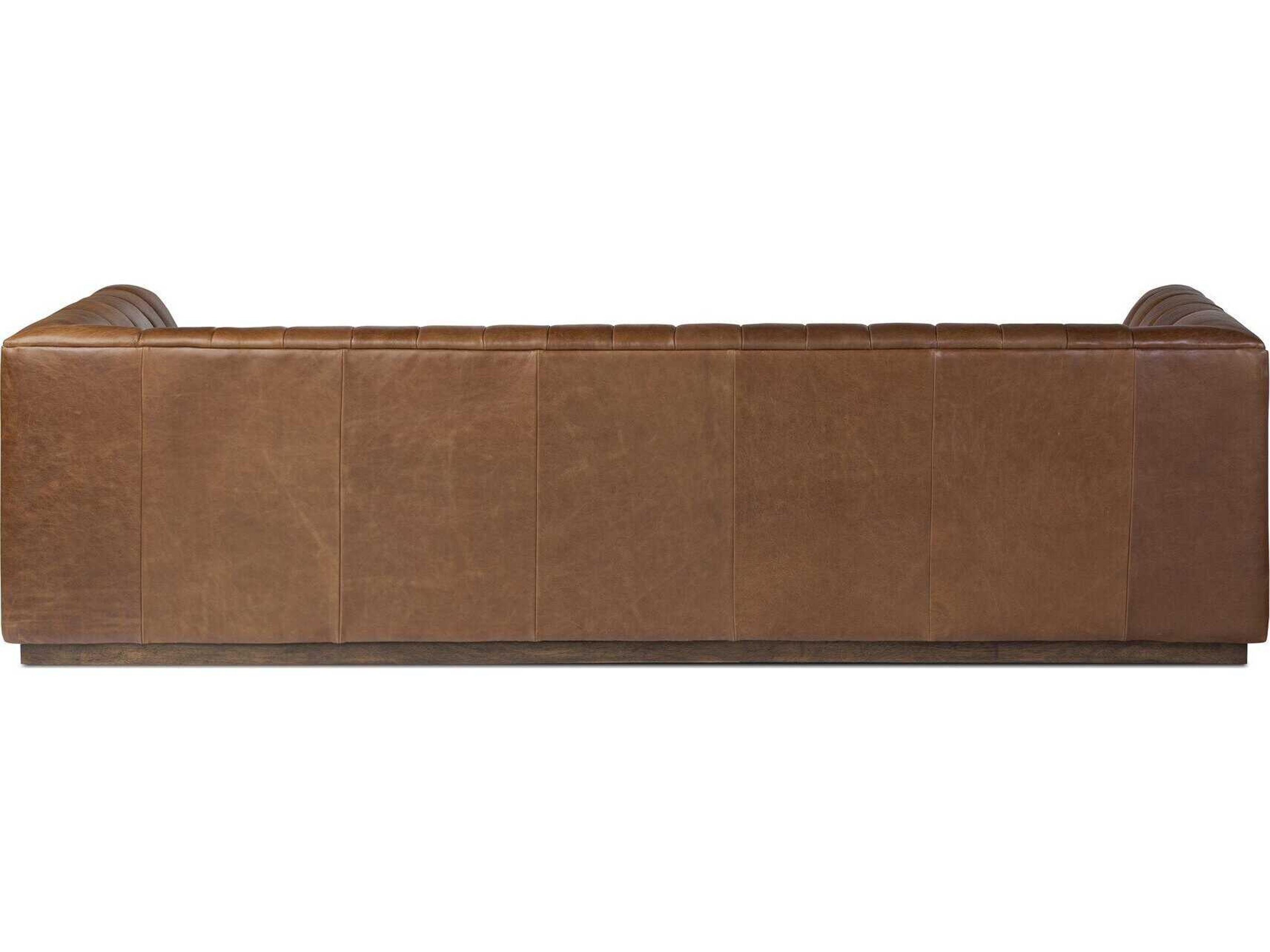 Four Hands Easton Alec Dulane Mahogany Leather Sofa