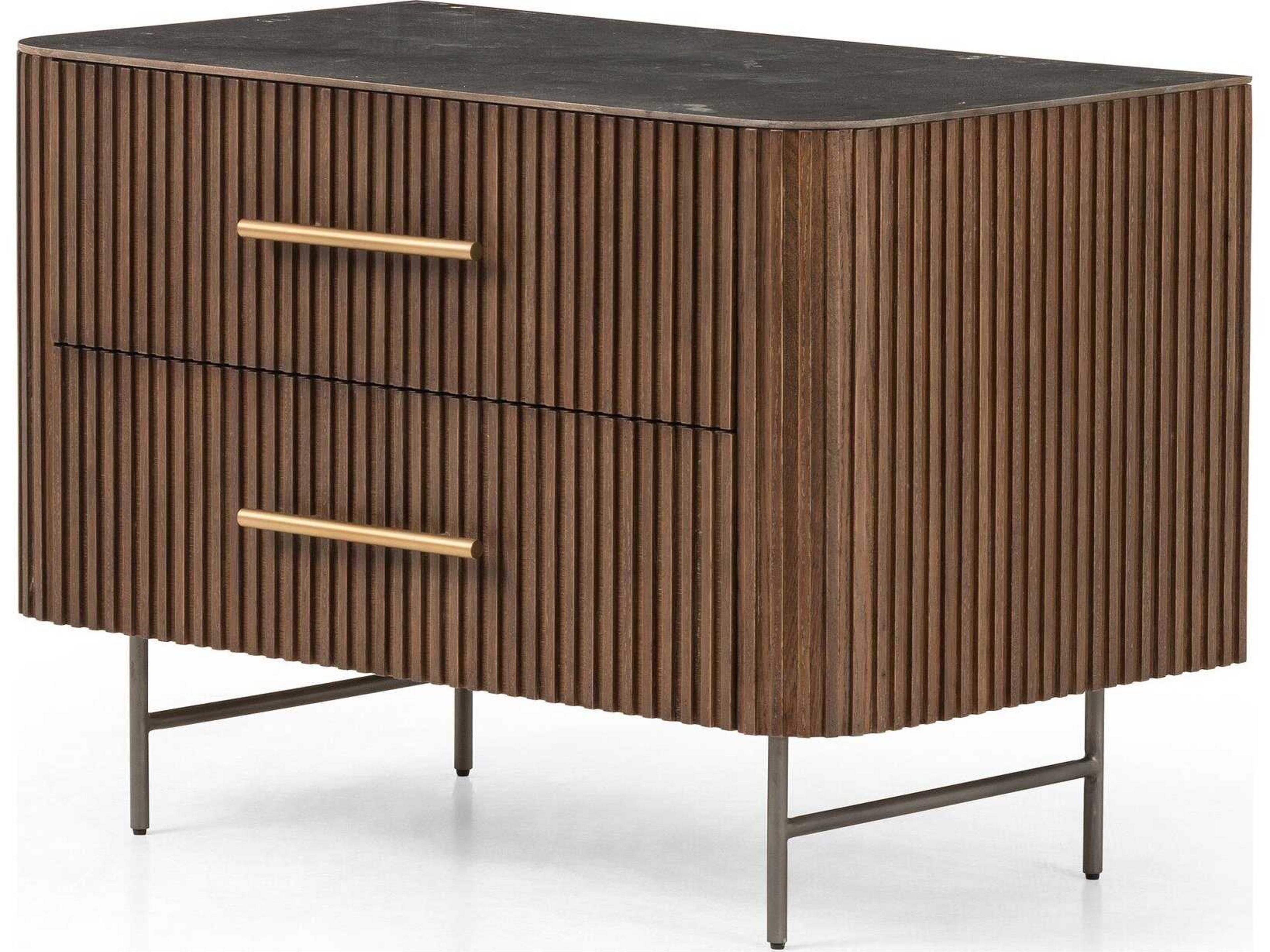 Collins Fletcher Bluestone Oak Wood Large Nightstand