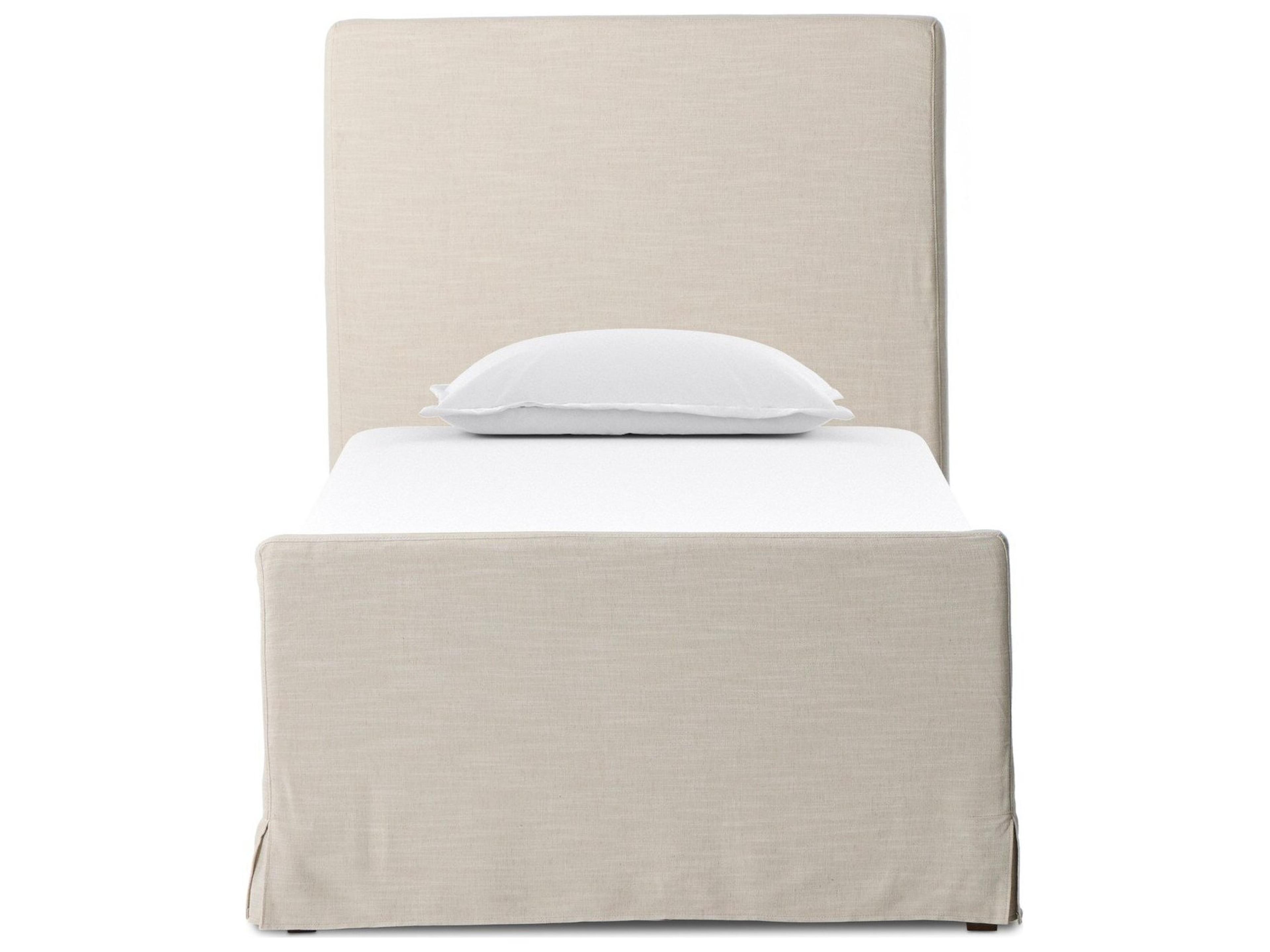 Four Hands Kensington Savoy Parchment Upholstered Twin Panel Bed