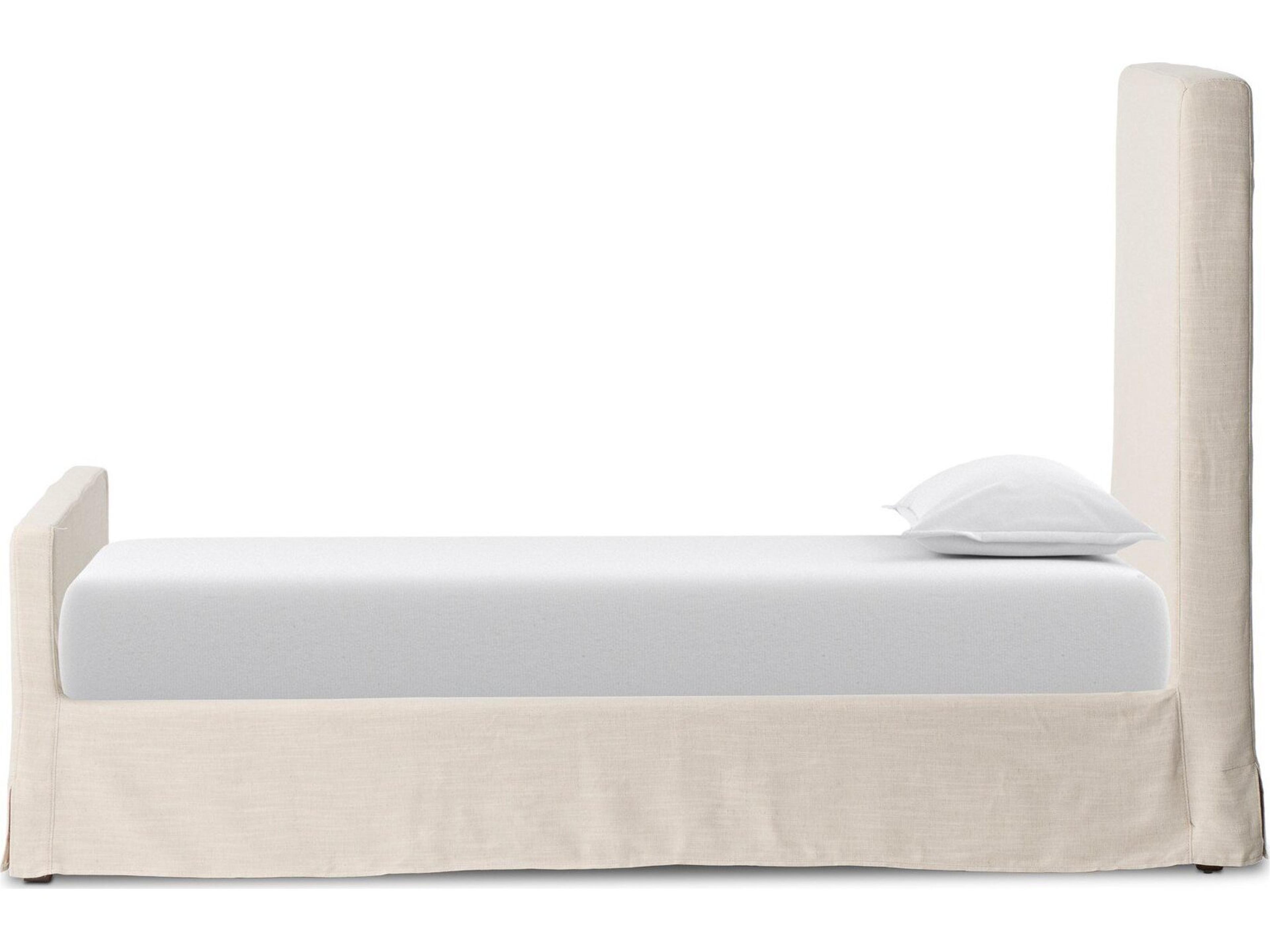 Four Hands Kensington Savoy Parchment Upholstered Twin Panel Bed