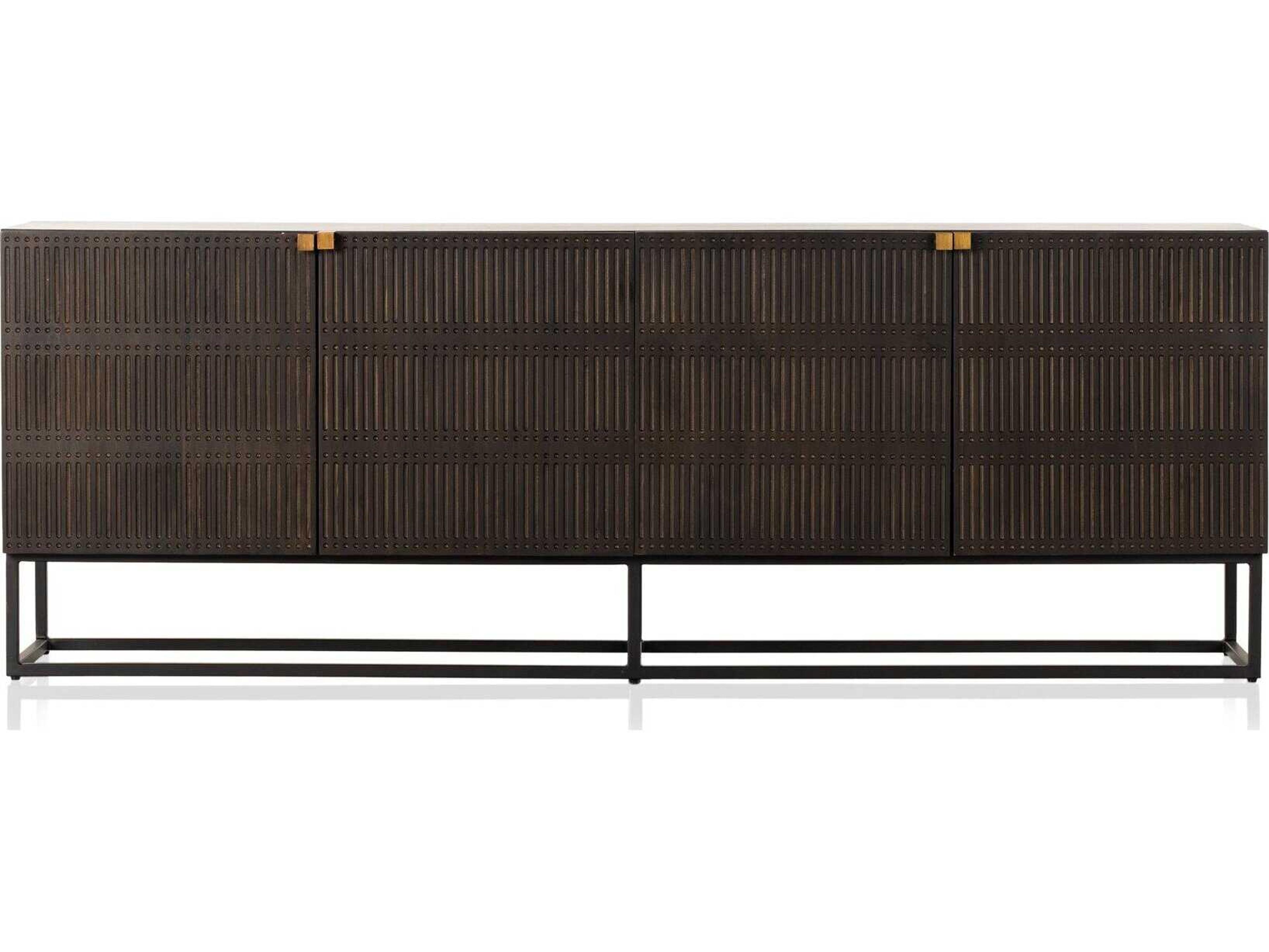 Four Hands Aiden Kelby Gunmetal  Closed Media Console