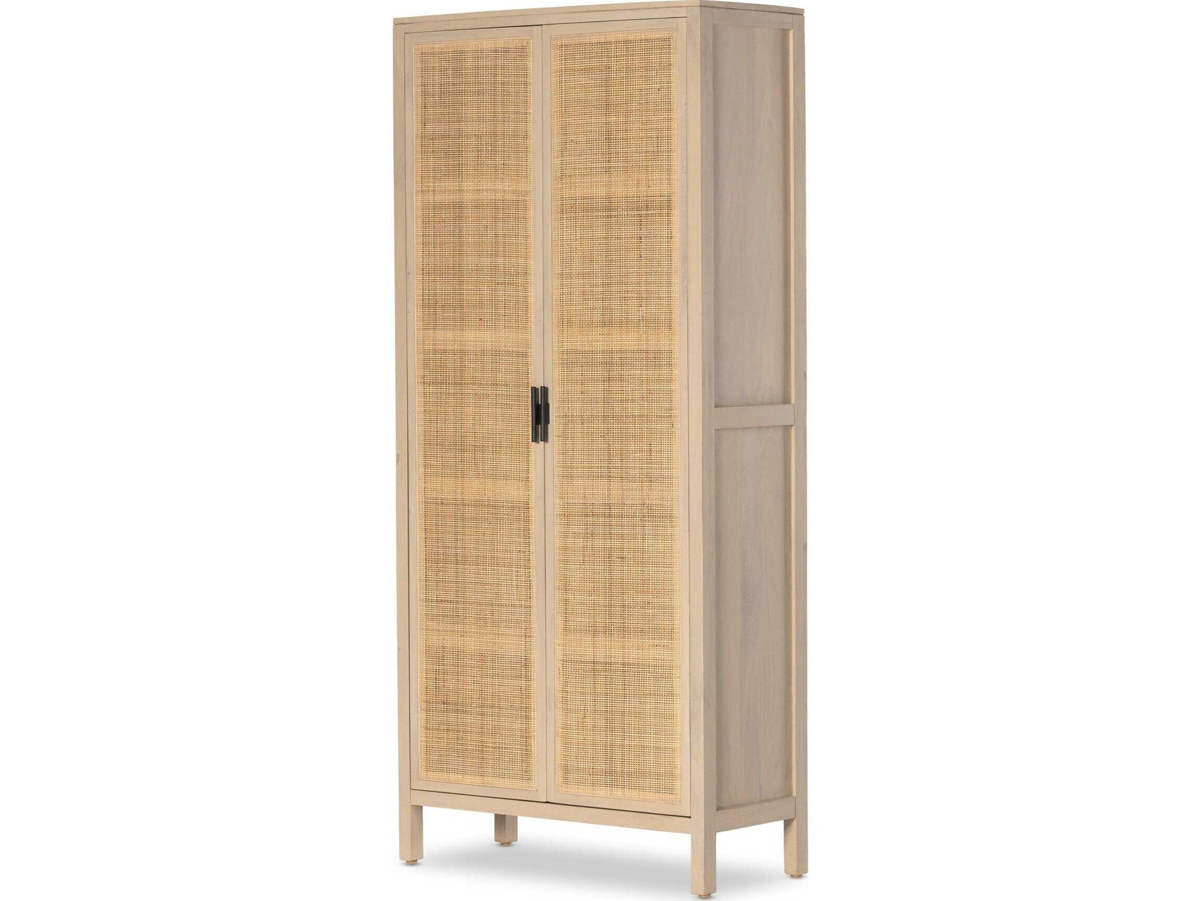 Leighton Caprice Natural Mango  Wood Tall Cabinet