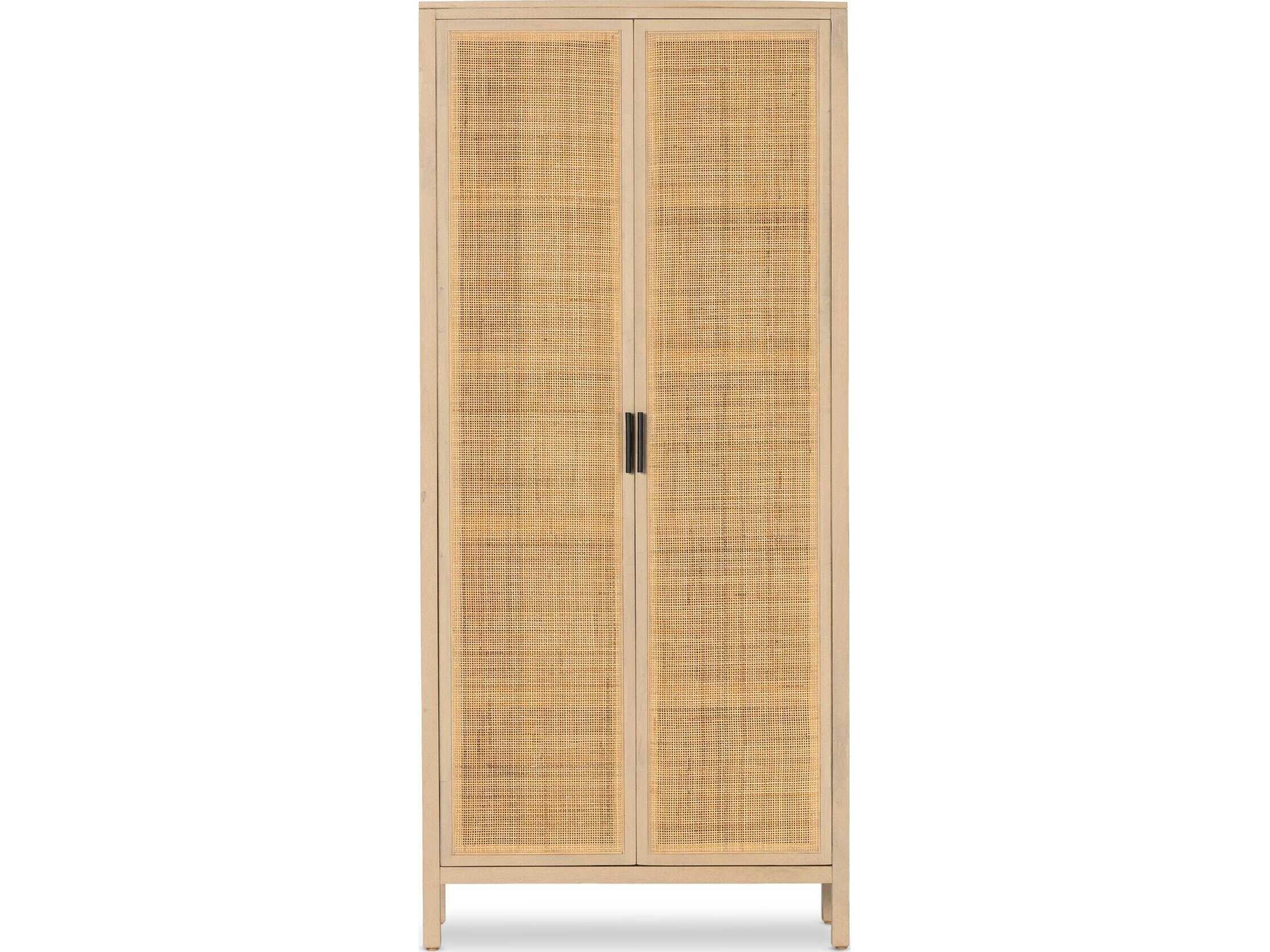 Four Hands Leighton Caprice Natural Mango  Wood Tall Cabinet