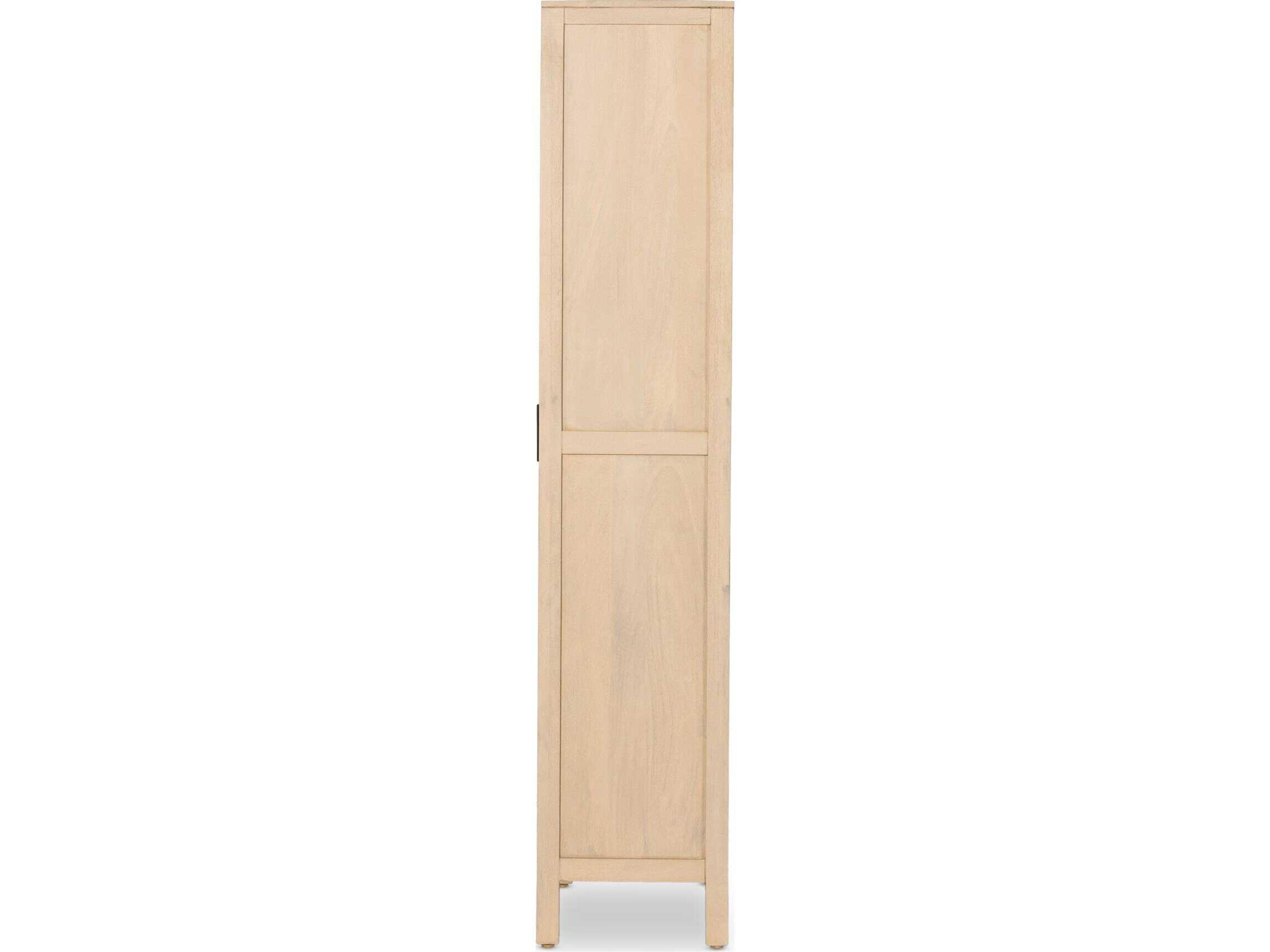 Four Hands Leighton Caprice Natural Mango  Wood Tall Cabinet