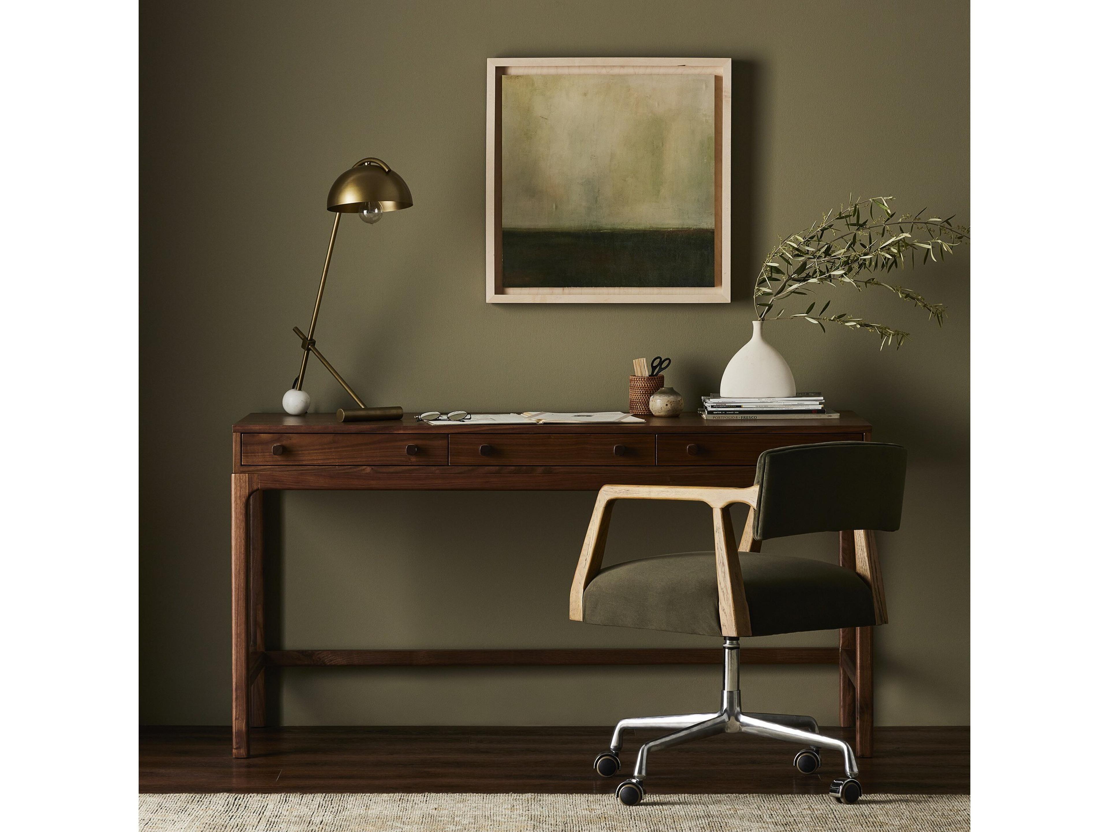 Four Hands Wallis Arturo Natural Walnut Brown Wood Secretary Desk