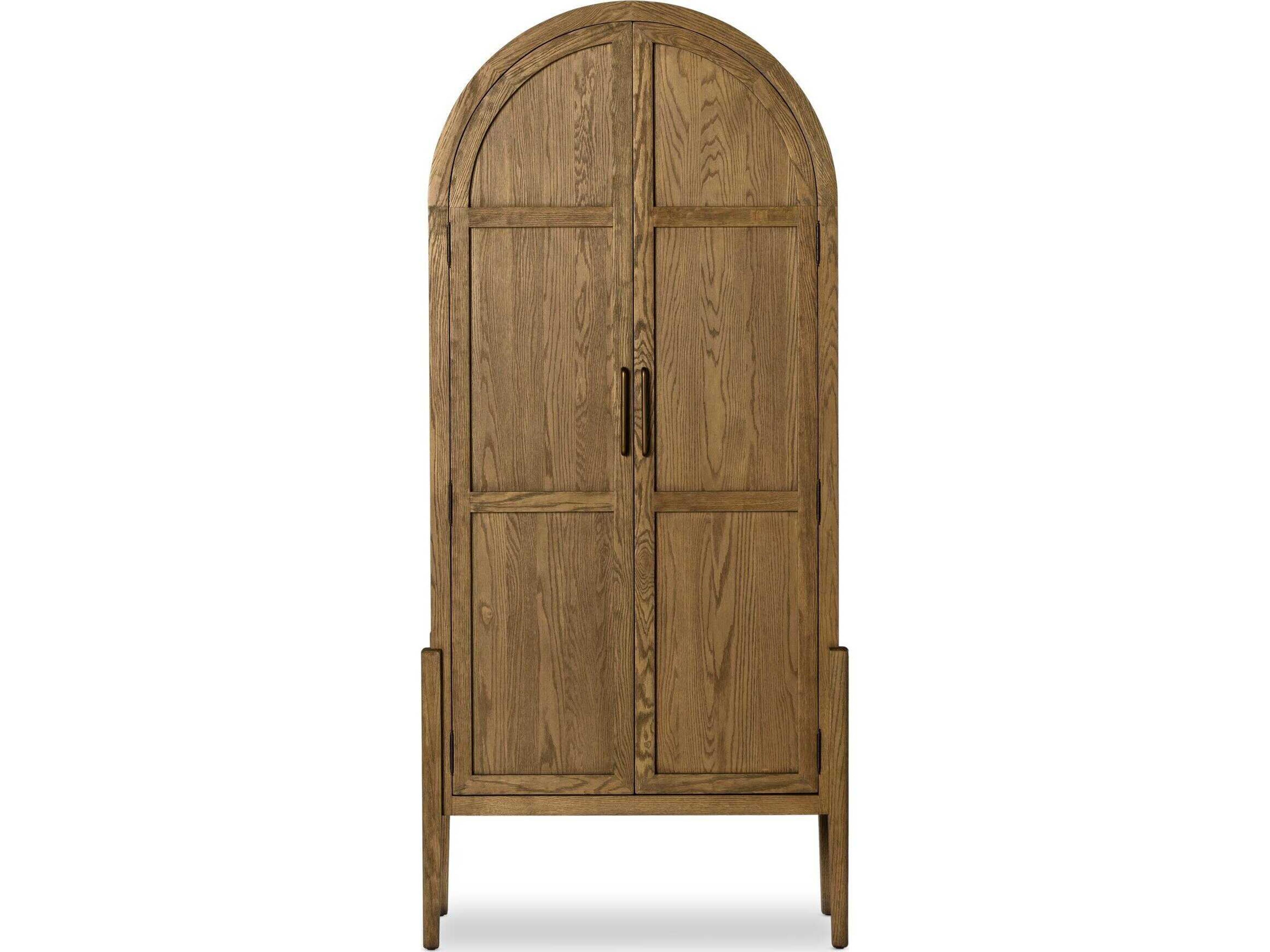 Four Hands Irondale Antique Brass Drifted Oak Brown Wood Accent Chest