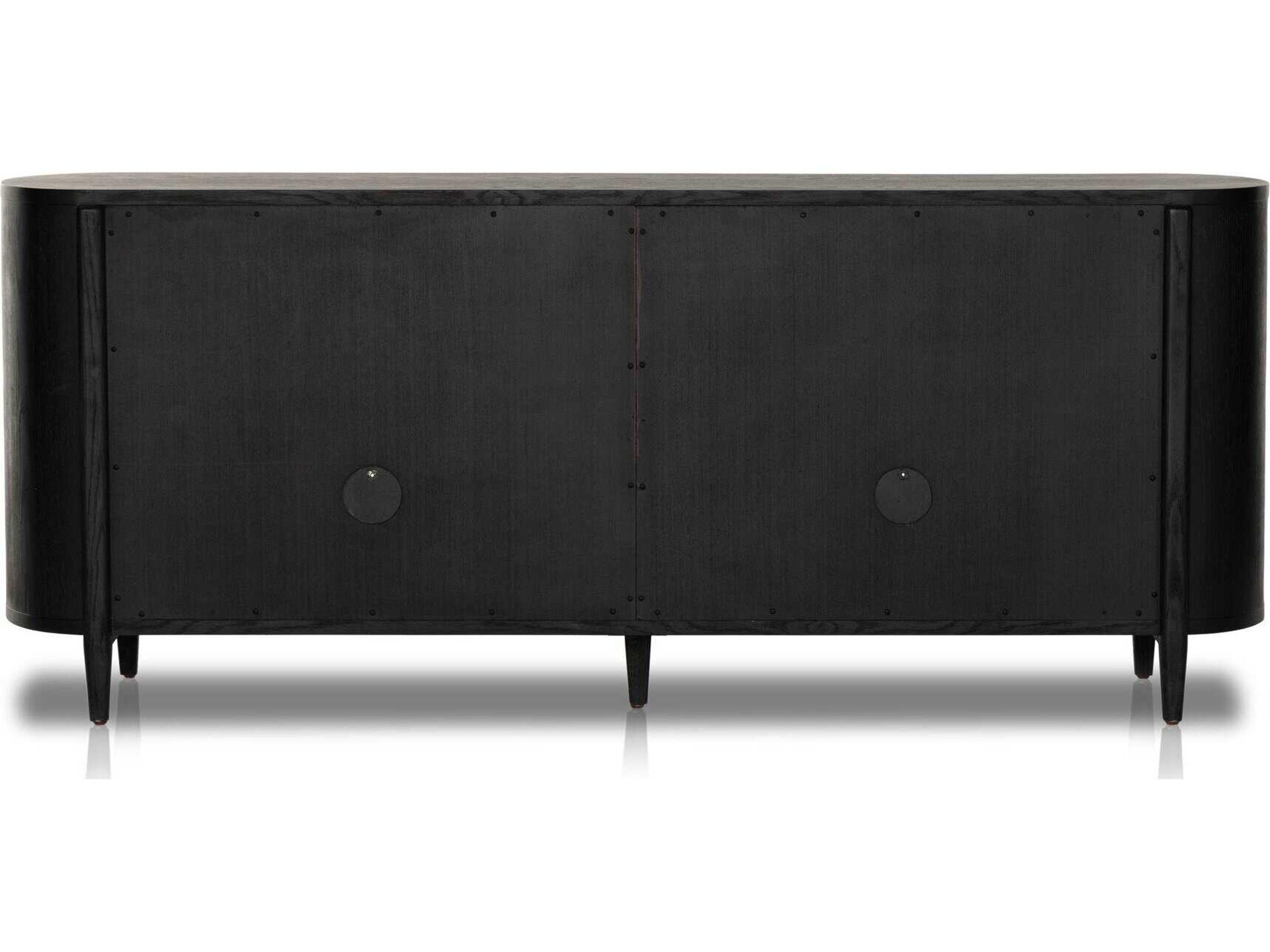 Luxecor Globetrotter Tolle 82" Oak Wood Antique Brass Drifted Black Sideboard
