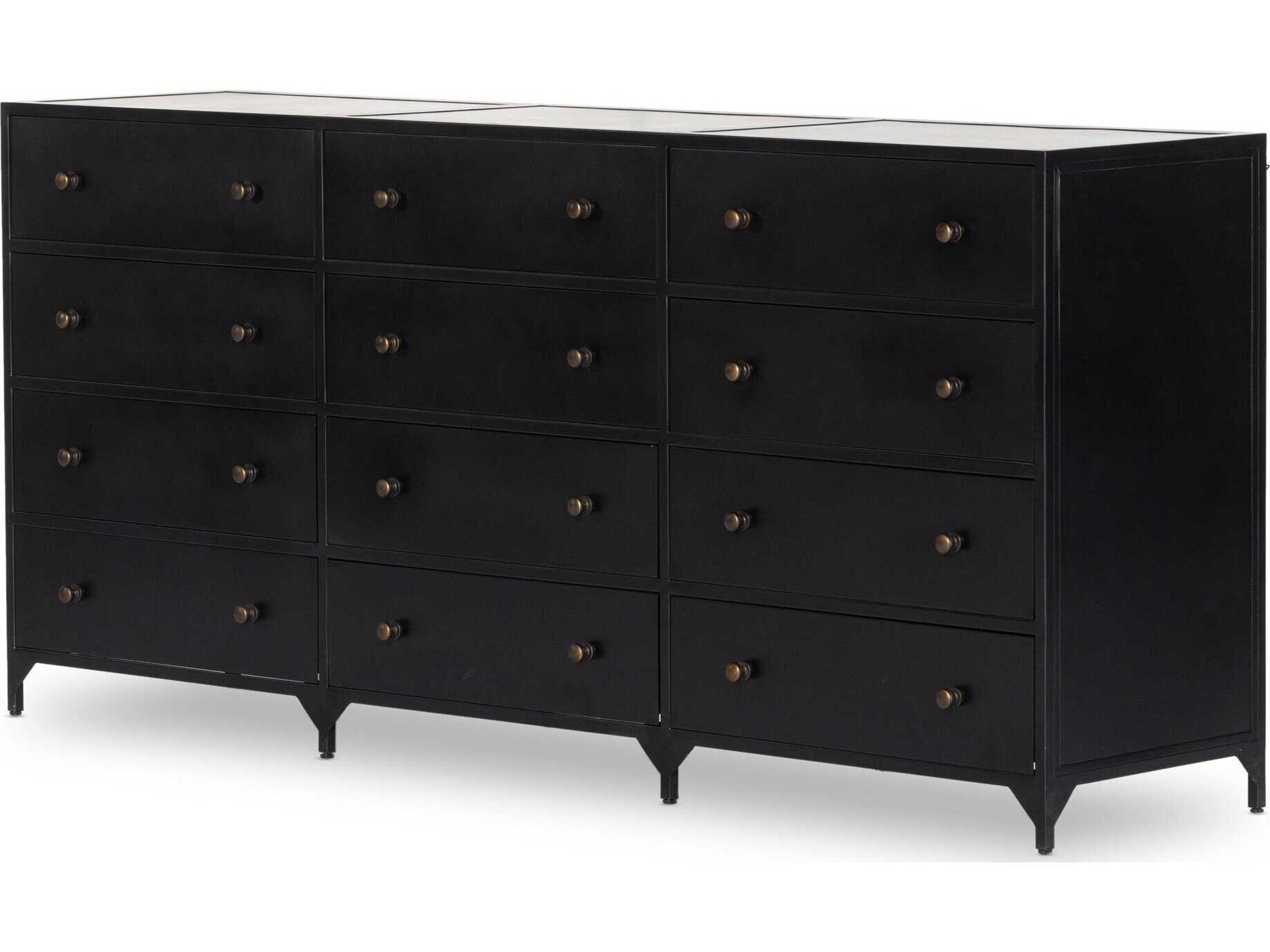Belmont 12 Drawer Dresser Black Industrial