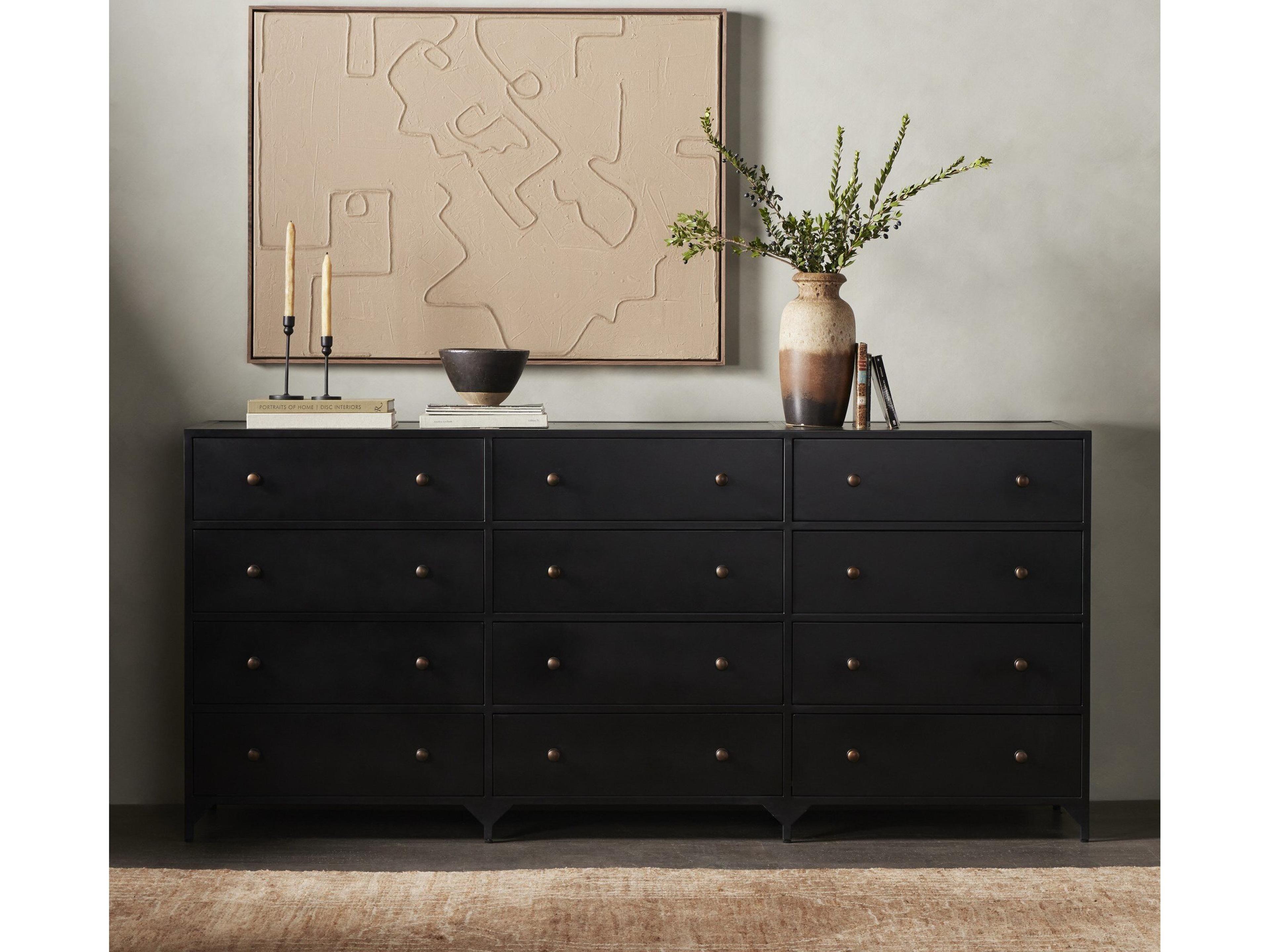 Four Hands Belmont  Black  12 Drawer Dresser