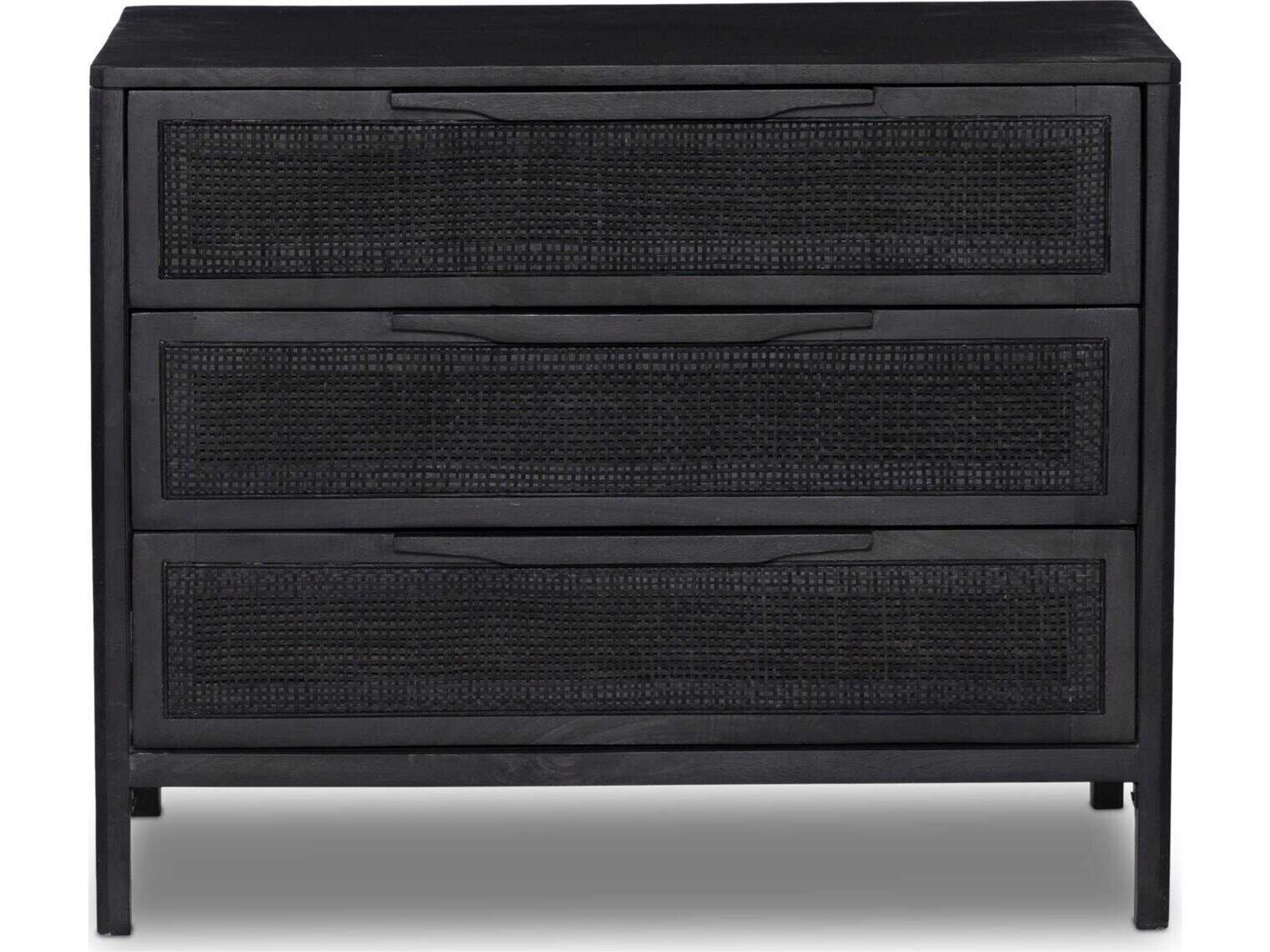 Four Hands Prescott Sydney Black Wash Mango Wood Large Nightstand