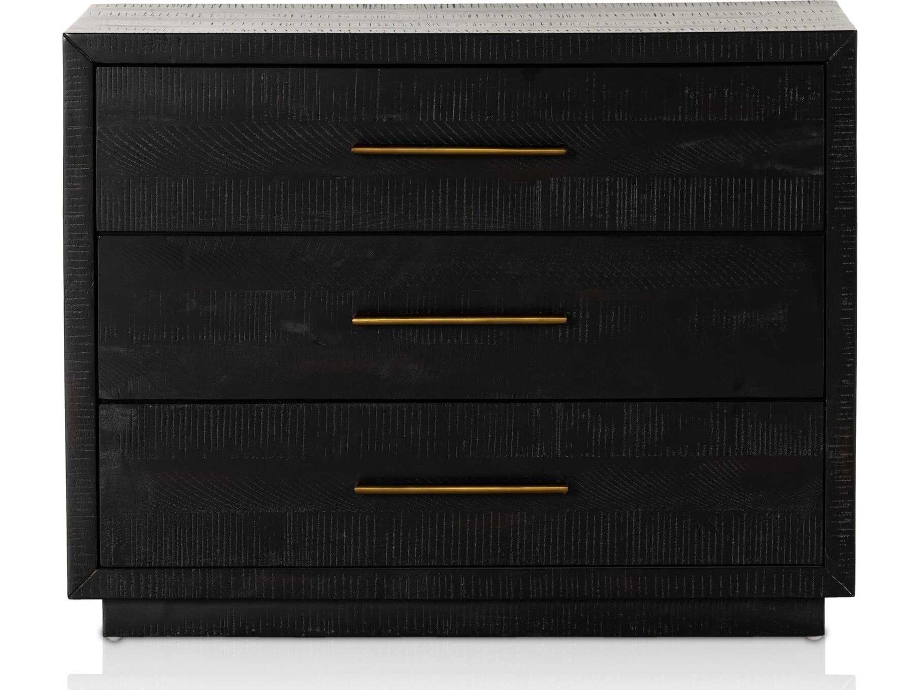 Four Hands Hadley Suki Burnished Black  Large Nightstand