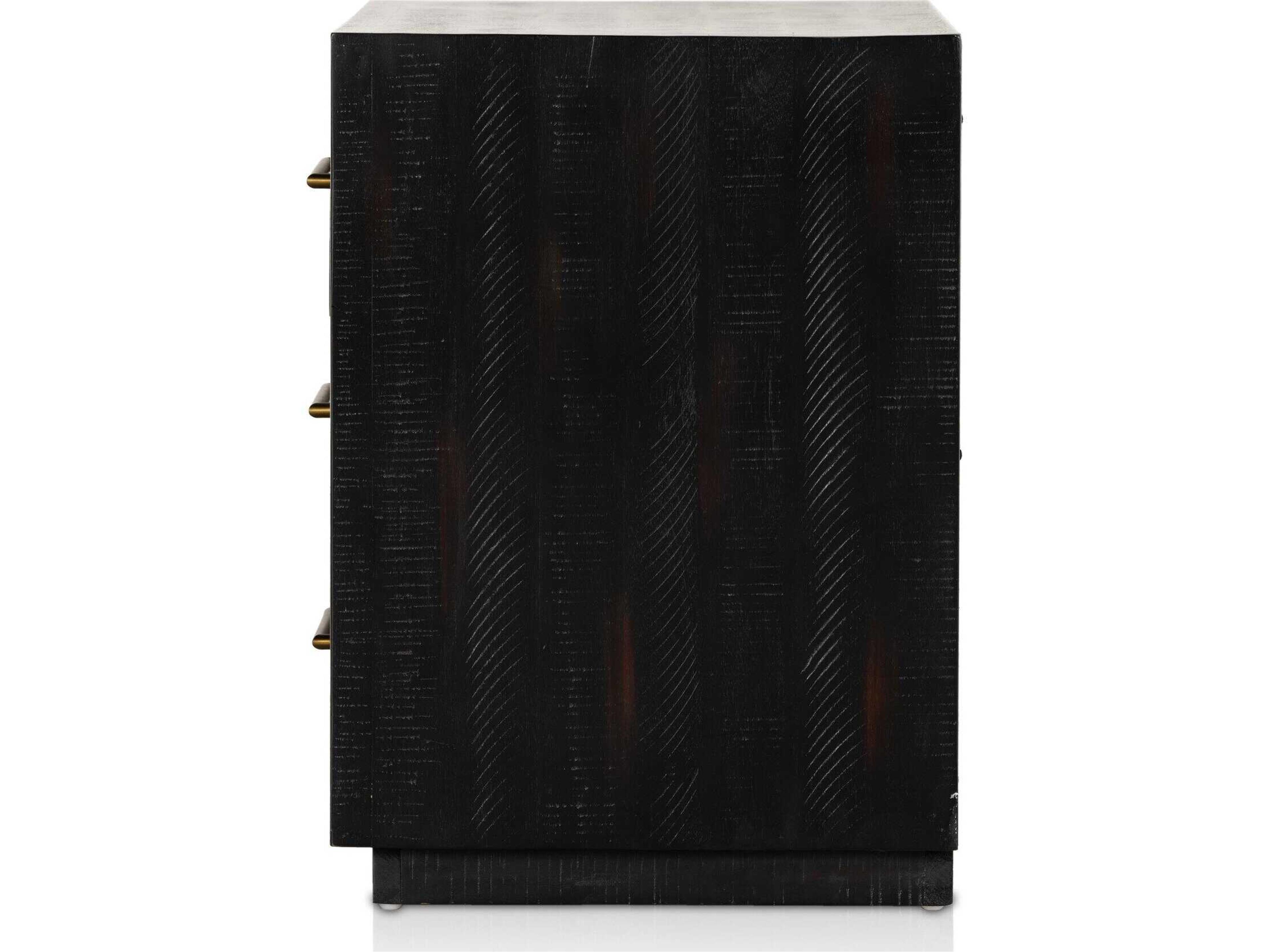 Four Hands Hadley Suki Burnished Black  Large Nightstand