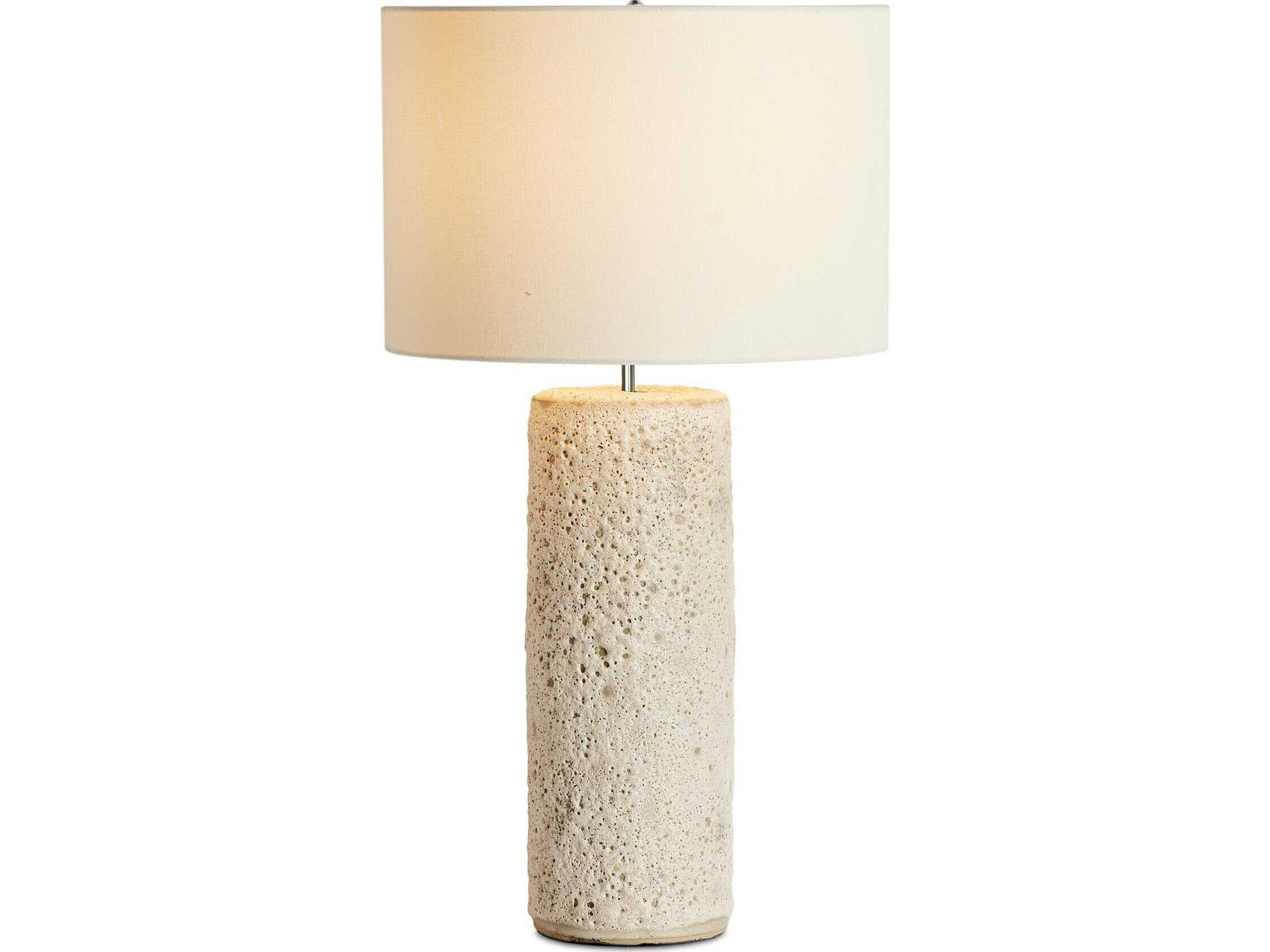 Ryker Ozer Reactive White Glaze Table Lamp