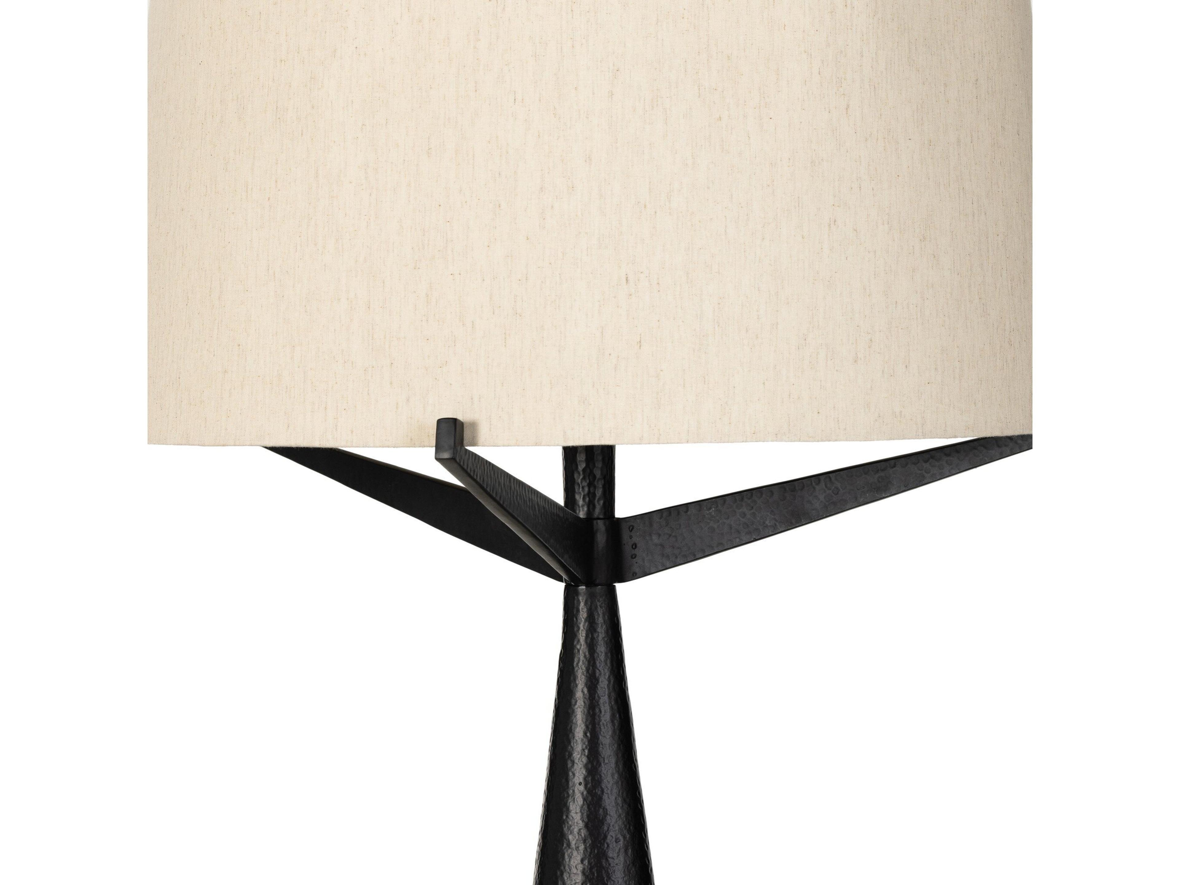 Four Hands Asher Ziggy Hammered Black Aluminum Floor Lamp