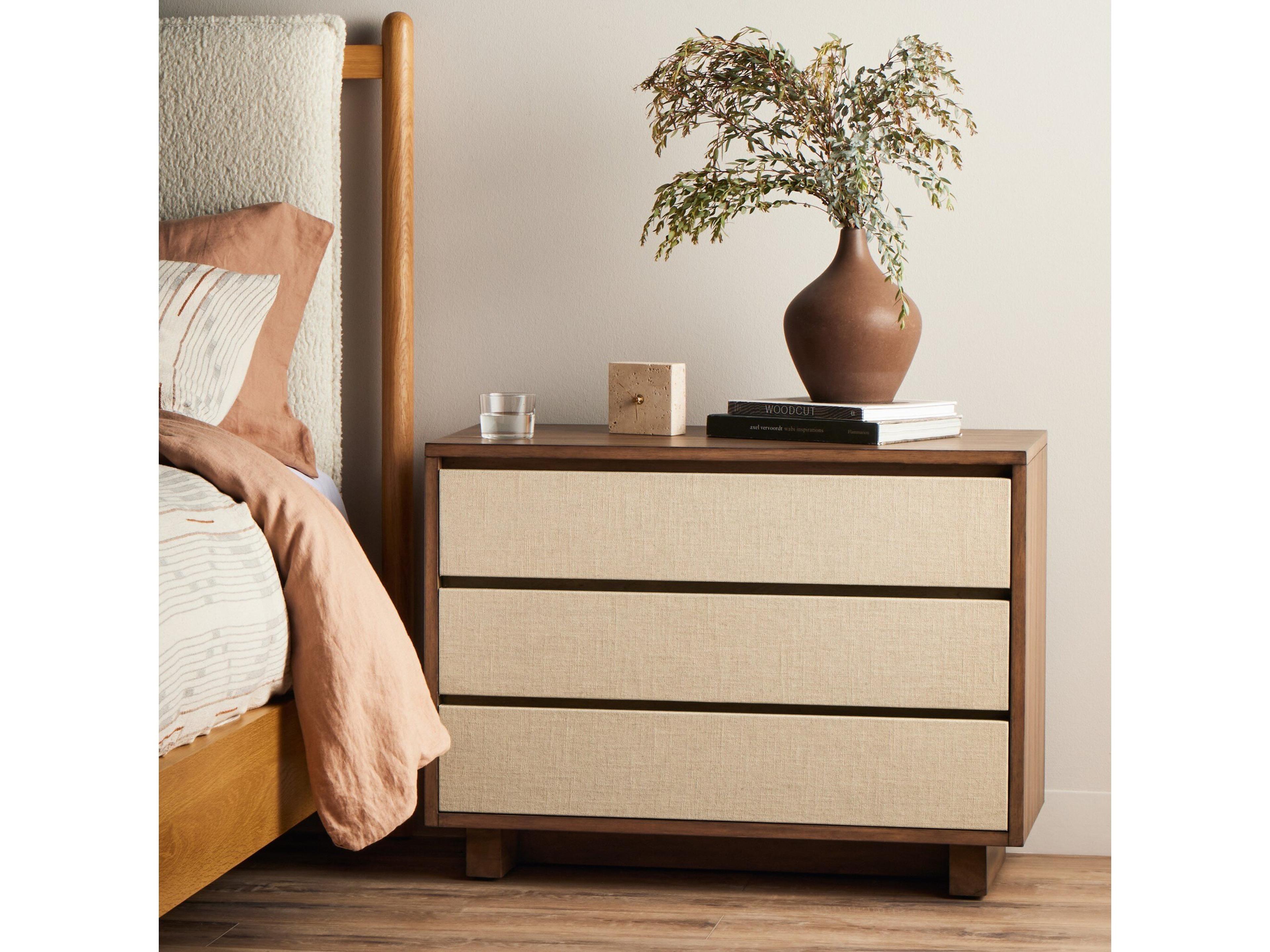 Four Hands Callahan Grove 3-Drawers Brown Mahogany Wood Nightstand