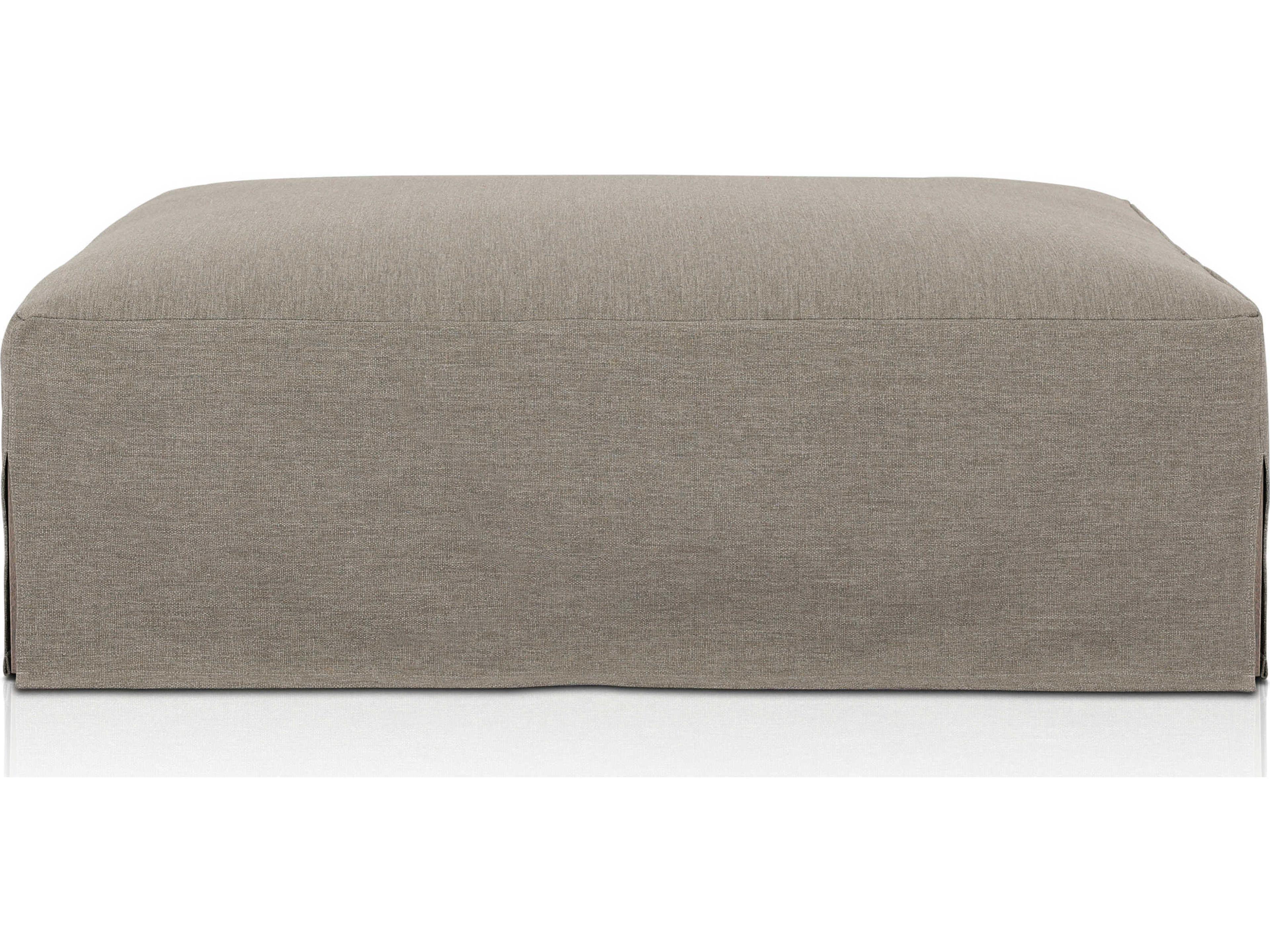 Four Hands Solano Laskin Alessi Fawn Washed Brown Upholstered Ottoman