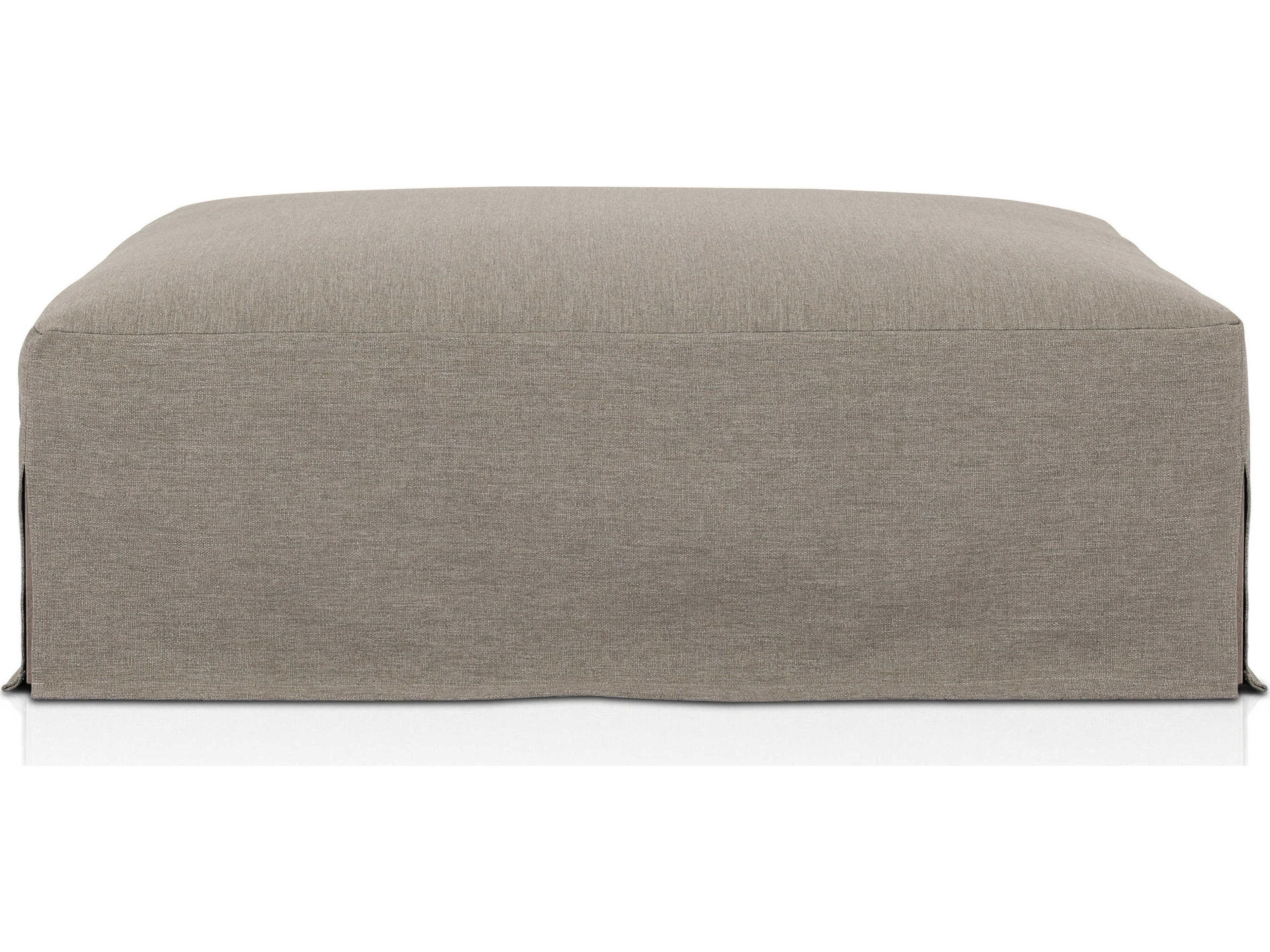 Four Hands Solano Laskin Alessi Fawn Washed Brown Upholstered Ottoman