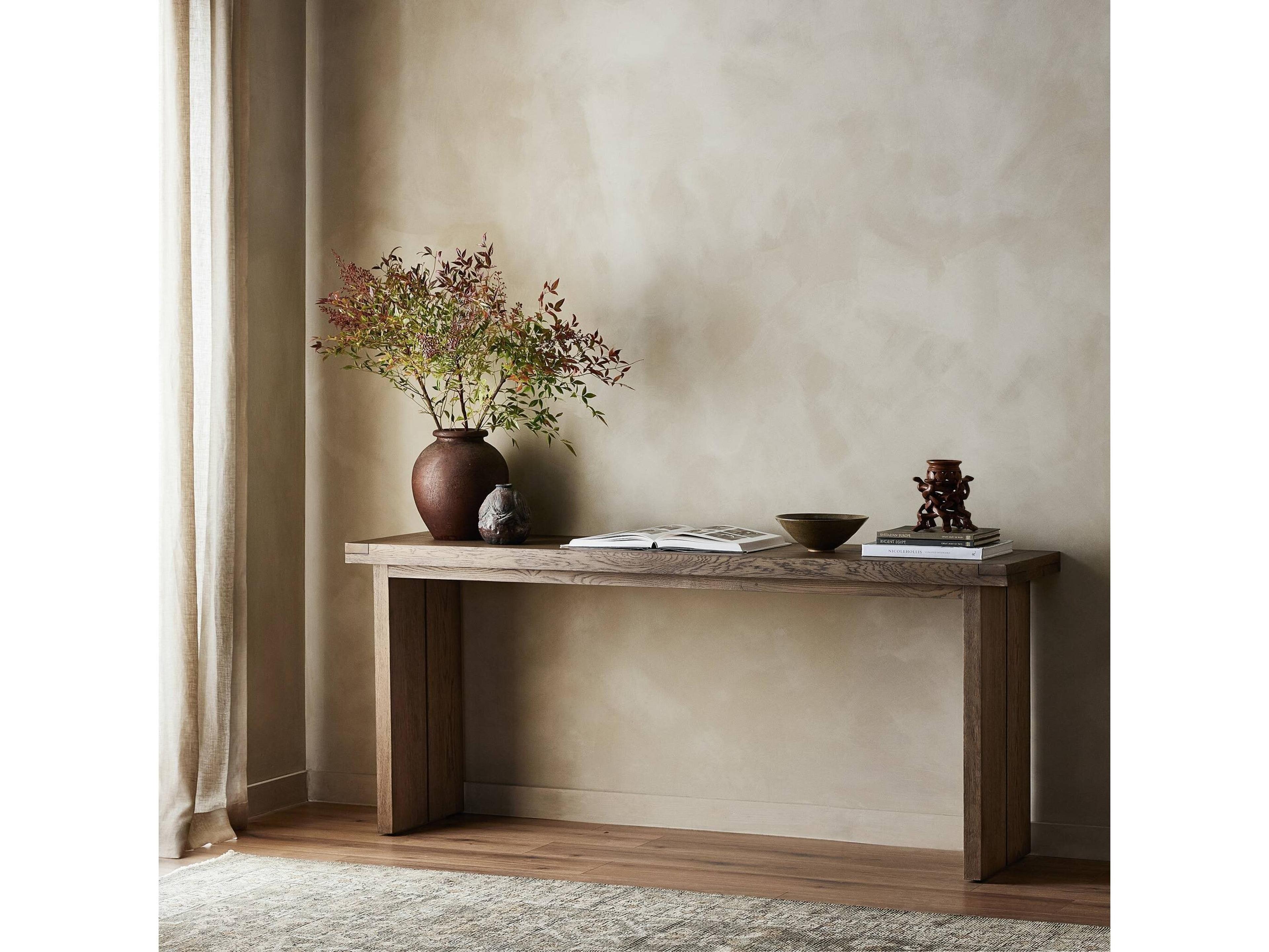 Four Hands Bennett Warby Worn Oak Veneer Console Table