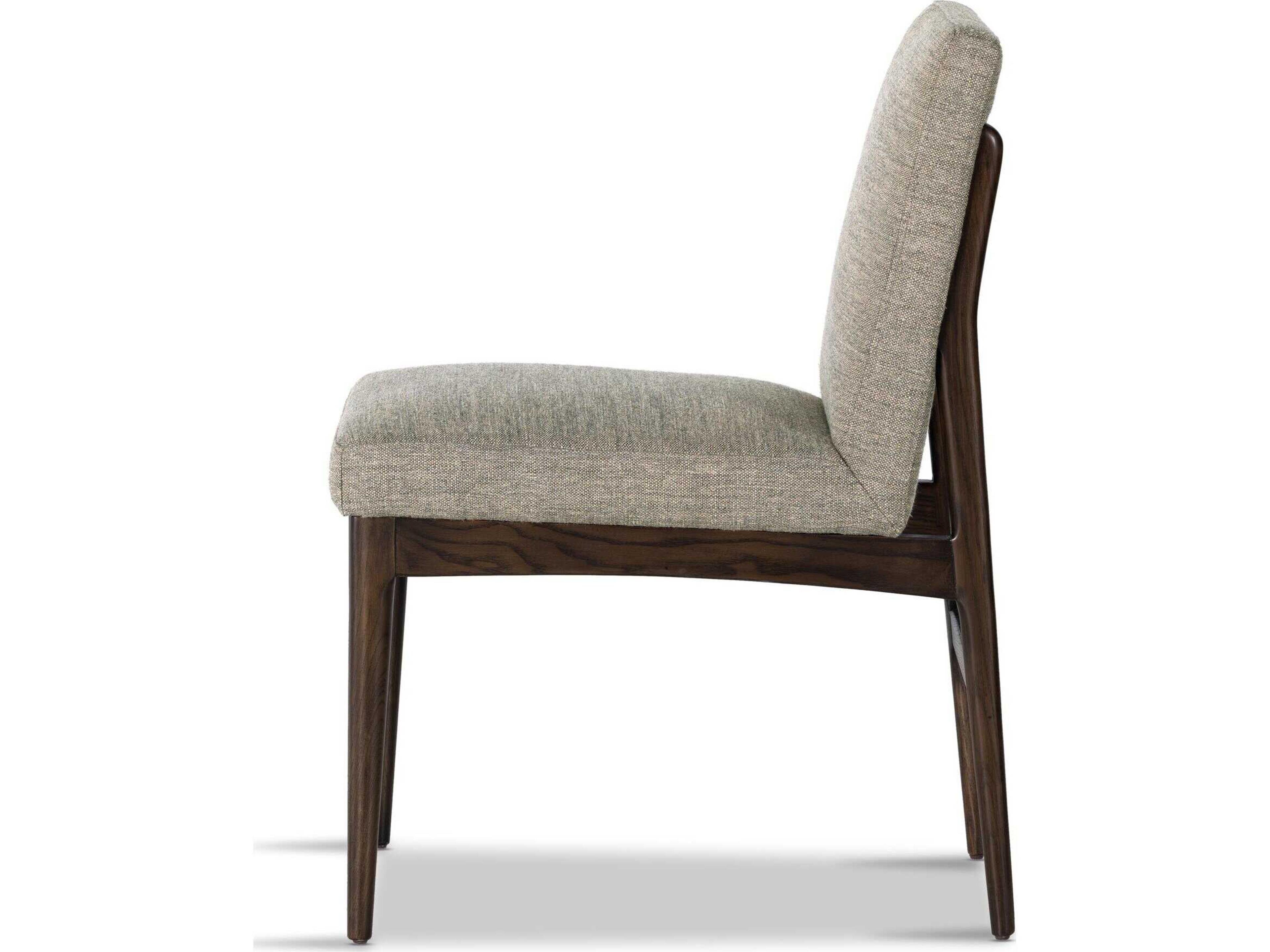 Four Hands Ashford Abida Solid Wood Gray Upholstered Side Dining Chair