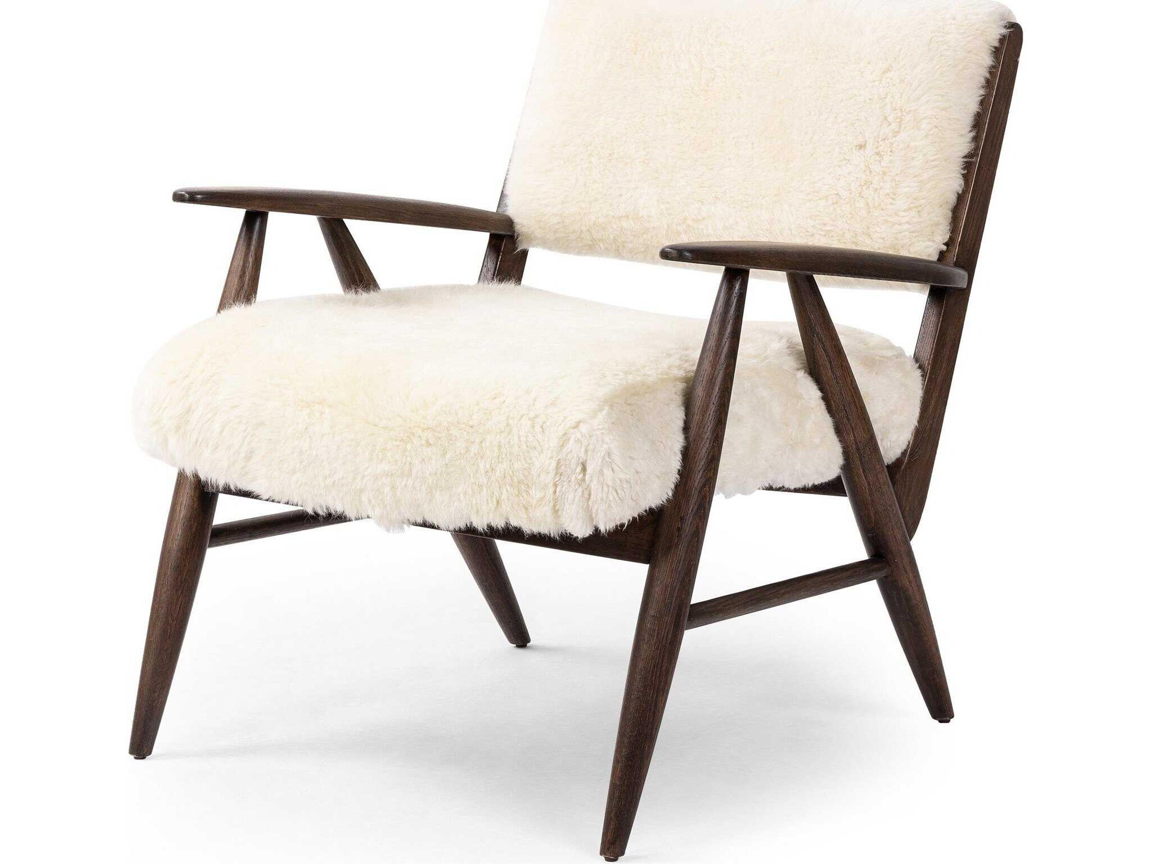 Ashford Papile Fur Cream Accent Chair