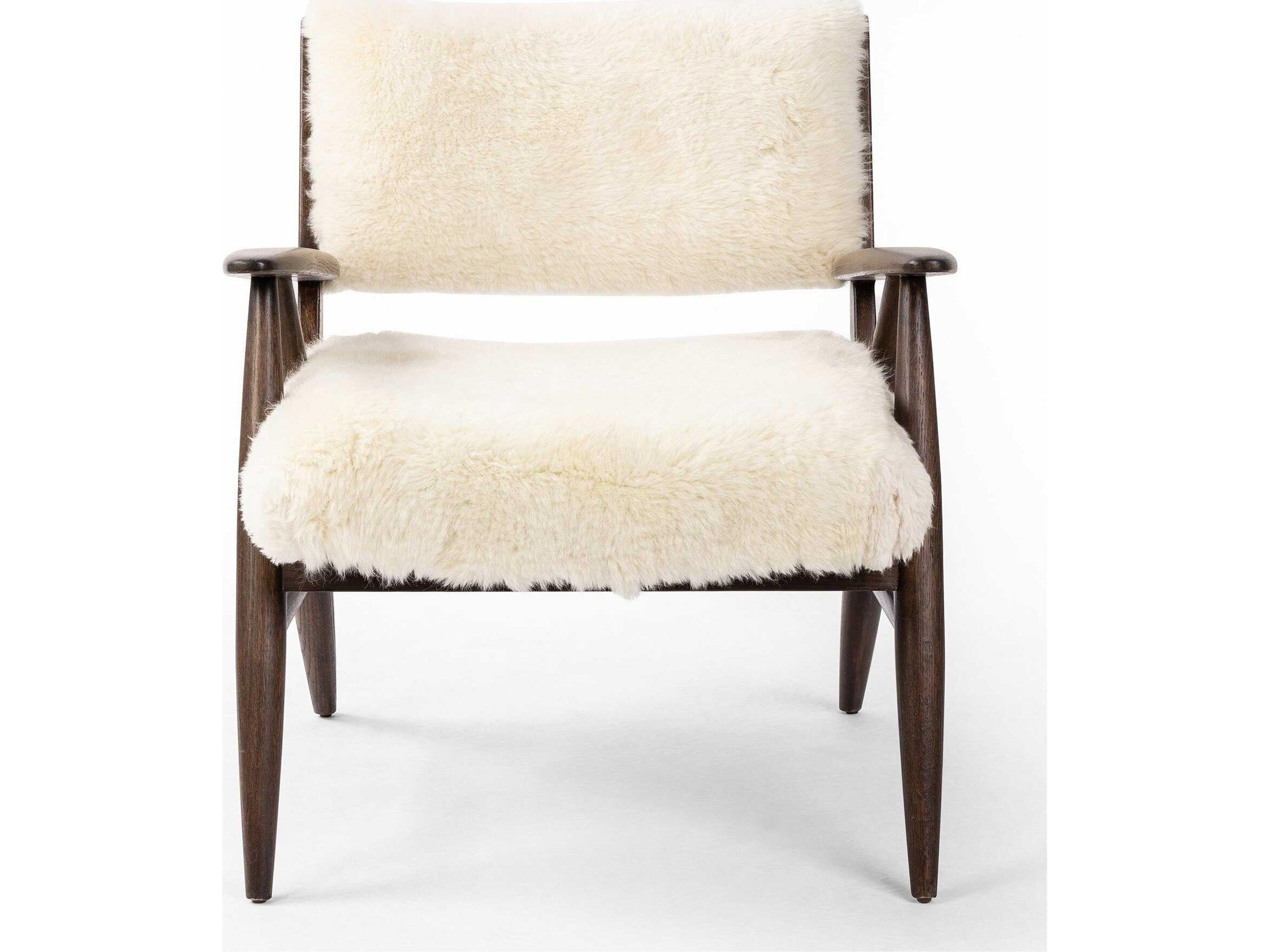 Four Hands Ashford Papile Fur Cream Accent Chair