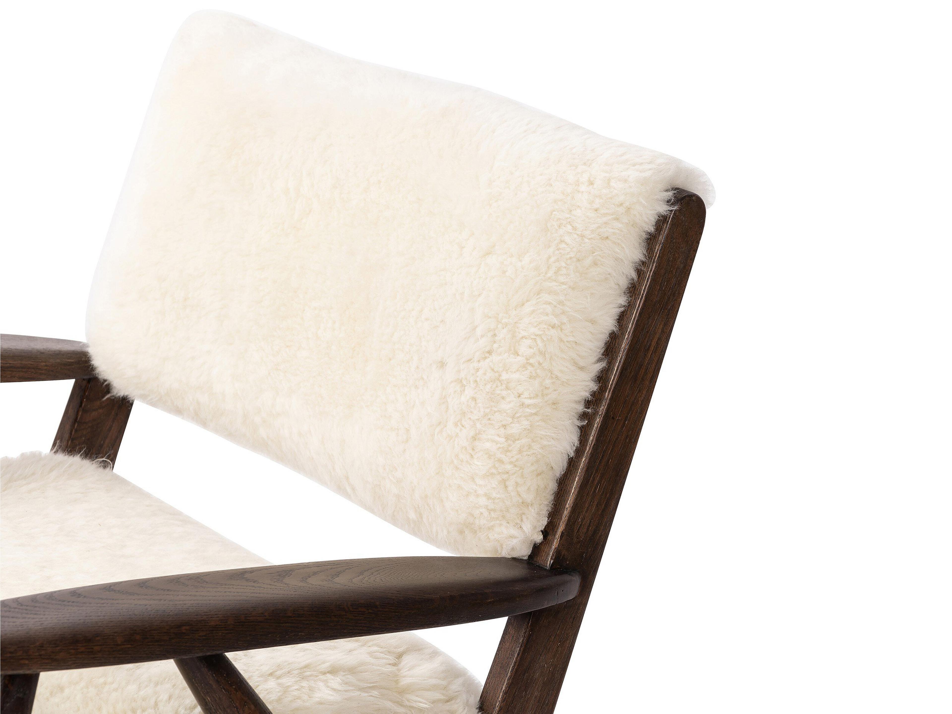 Four Hands Ashford Papile Fur Cream Accent Chair