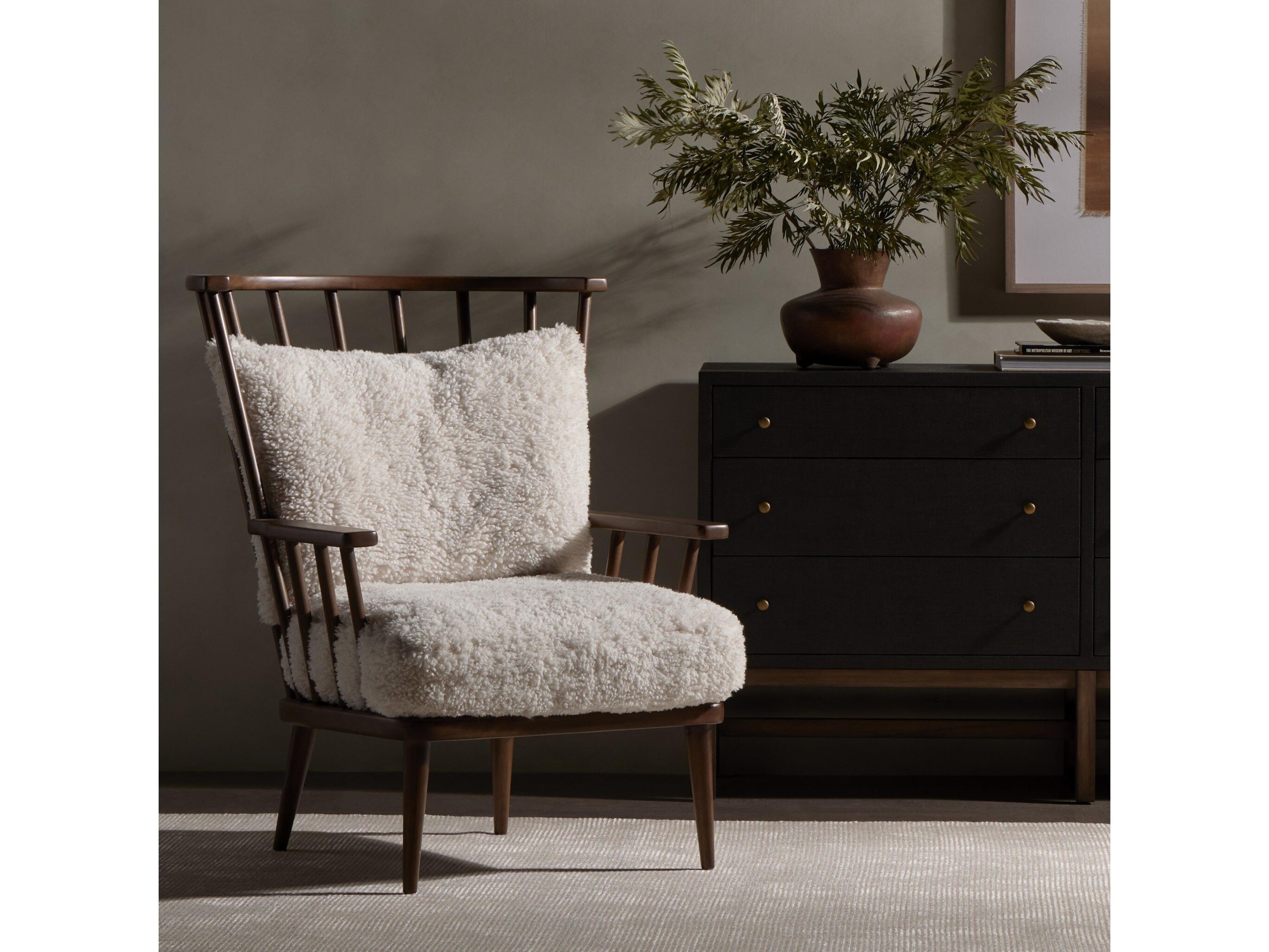 Luxecor Globetrotter Graham White Fabric Accent Chair