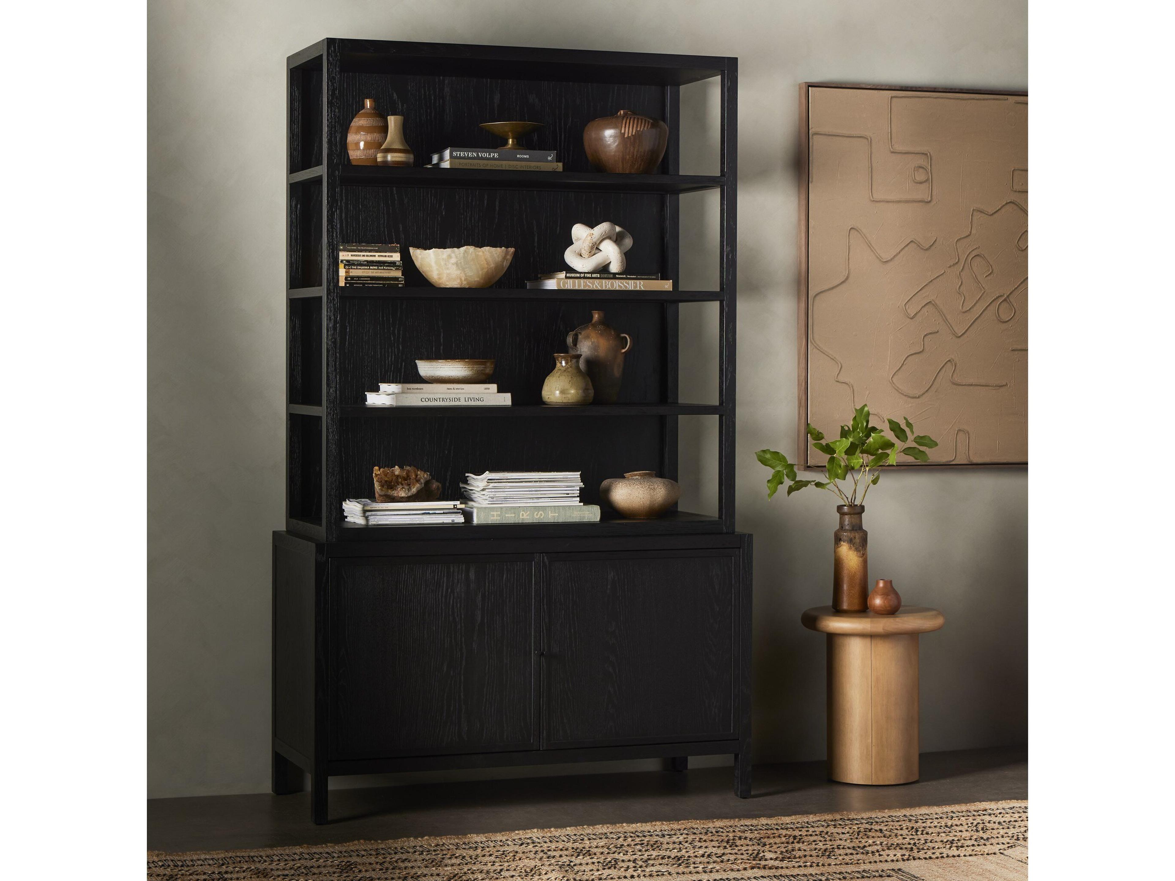 Four Hands Westgate Hopkins Brushed Ebony Oak Bookcase