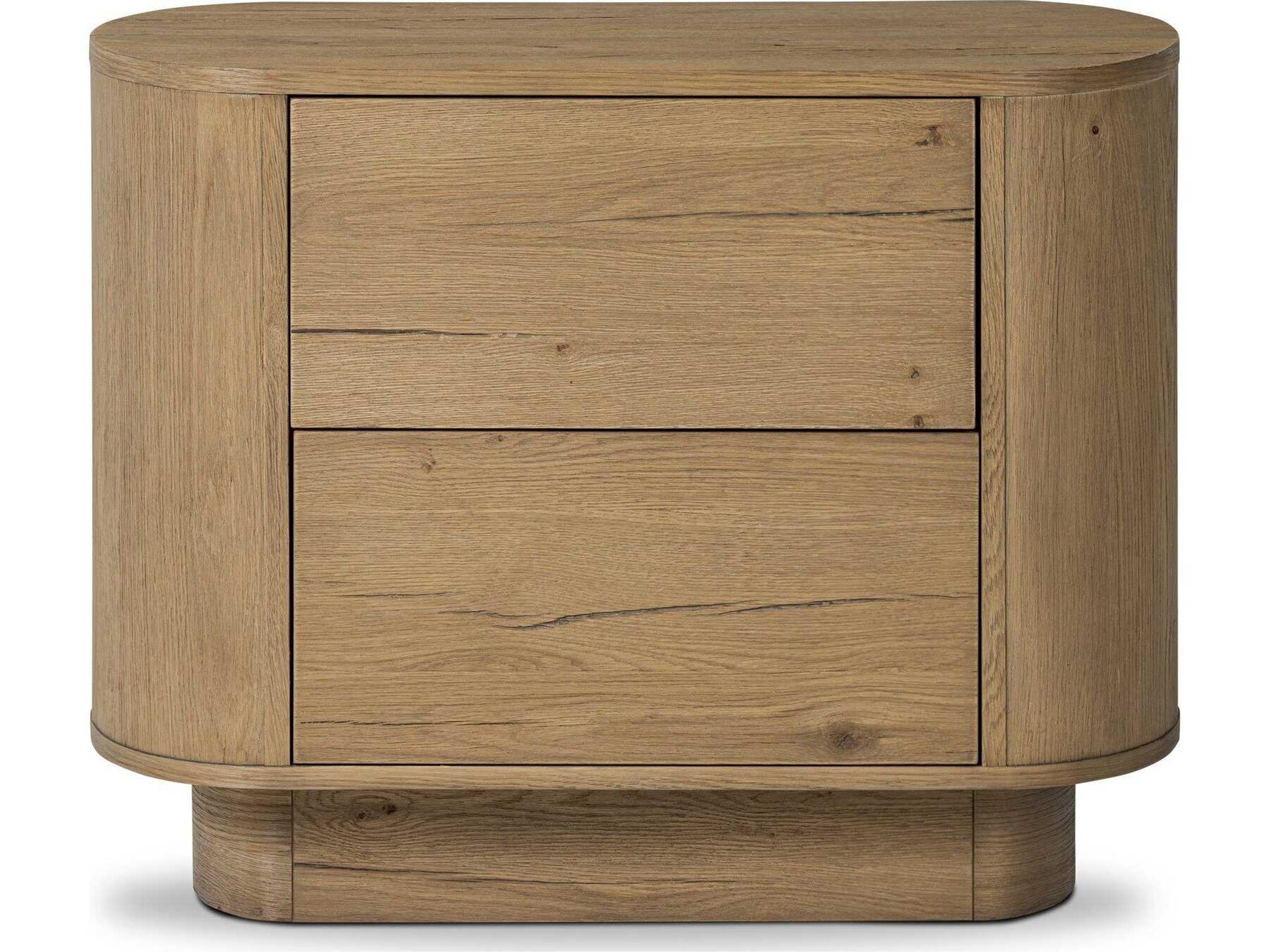 Four Hands Haiden Paden Worn Oak Veneer Oak Wood Nightstand
