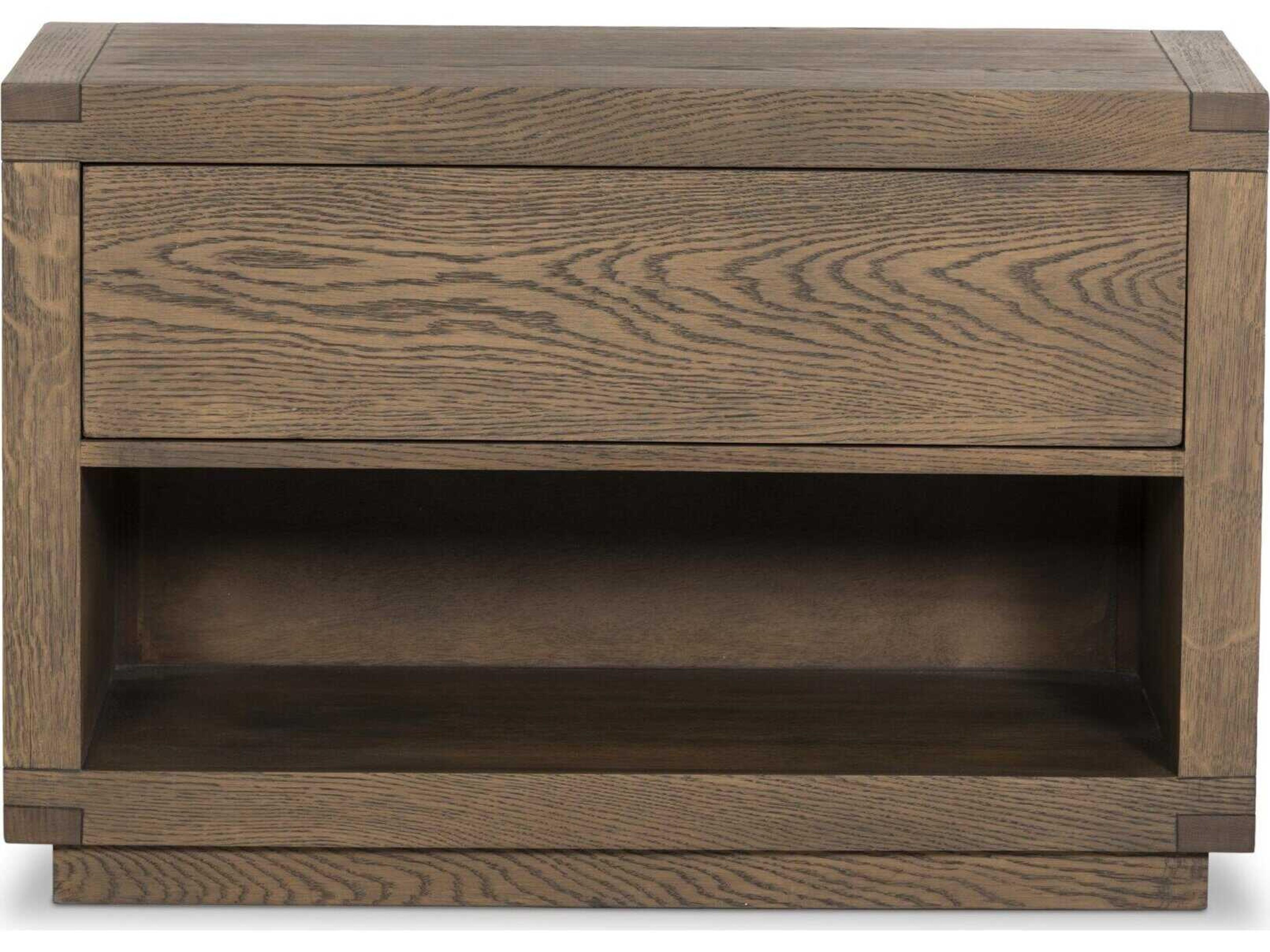 Four Hands Bennett 1-Drawer Brown Oak Wood Nightstand