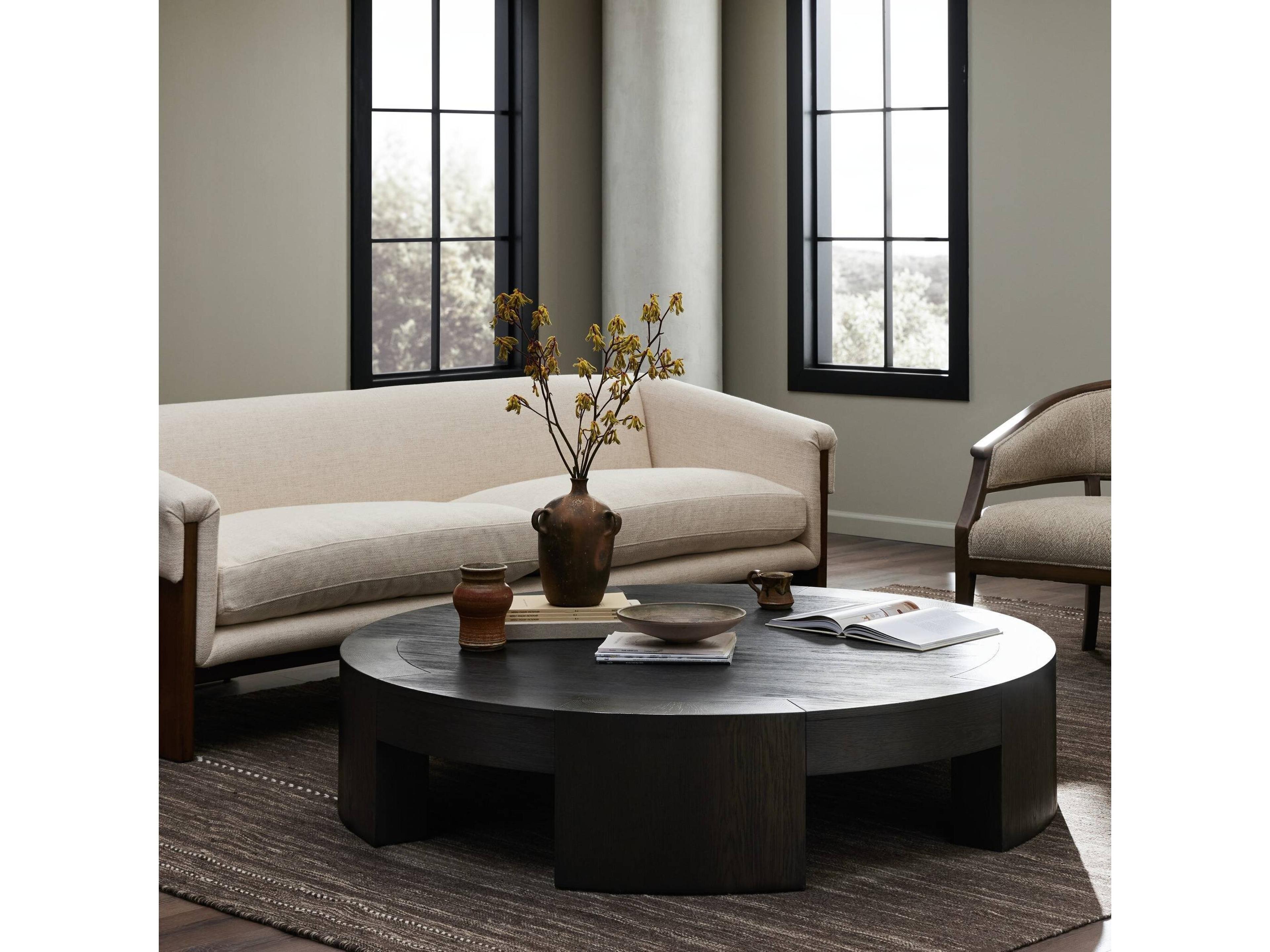 Four Hands Irondale Sheffield Charcoal Oak Veneer Coffee Table