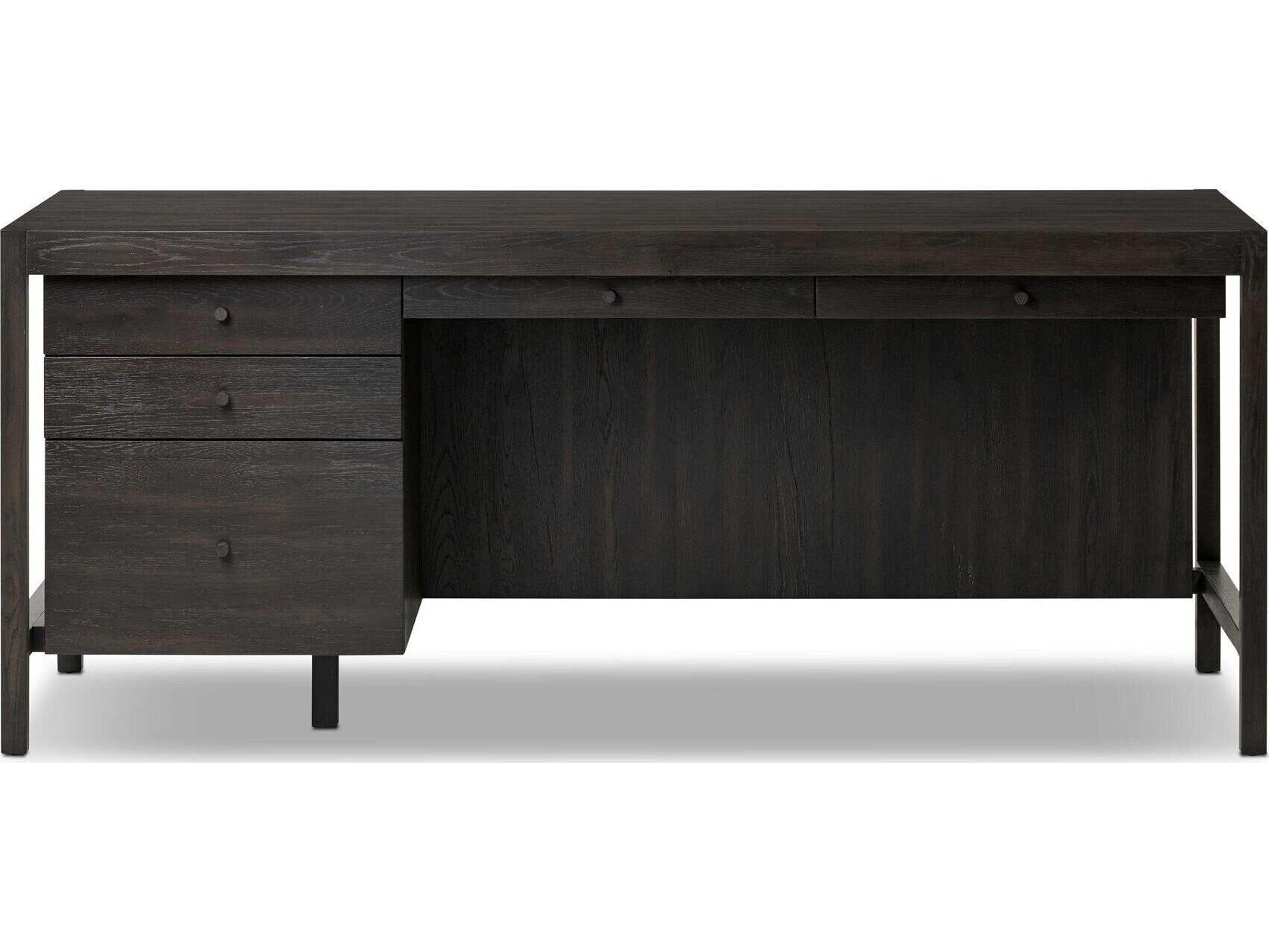Four Hands Haiden Suspension Smoked Black Veneer Oak Wood Desk