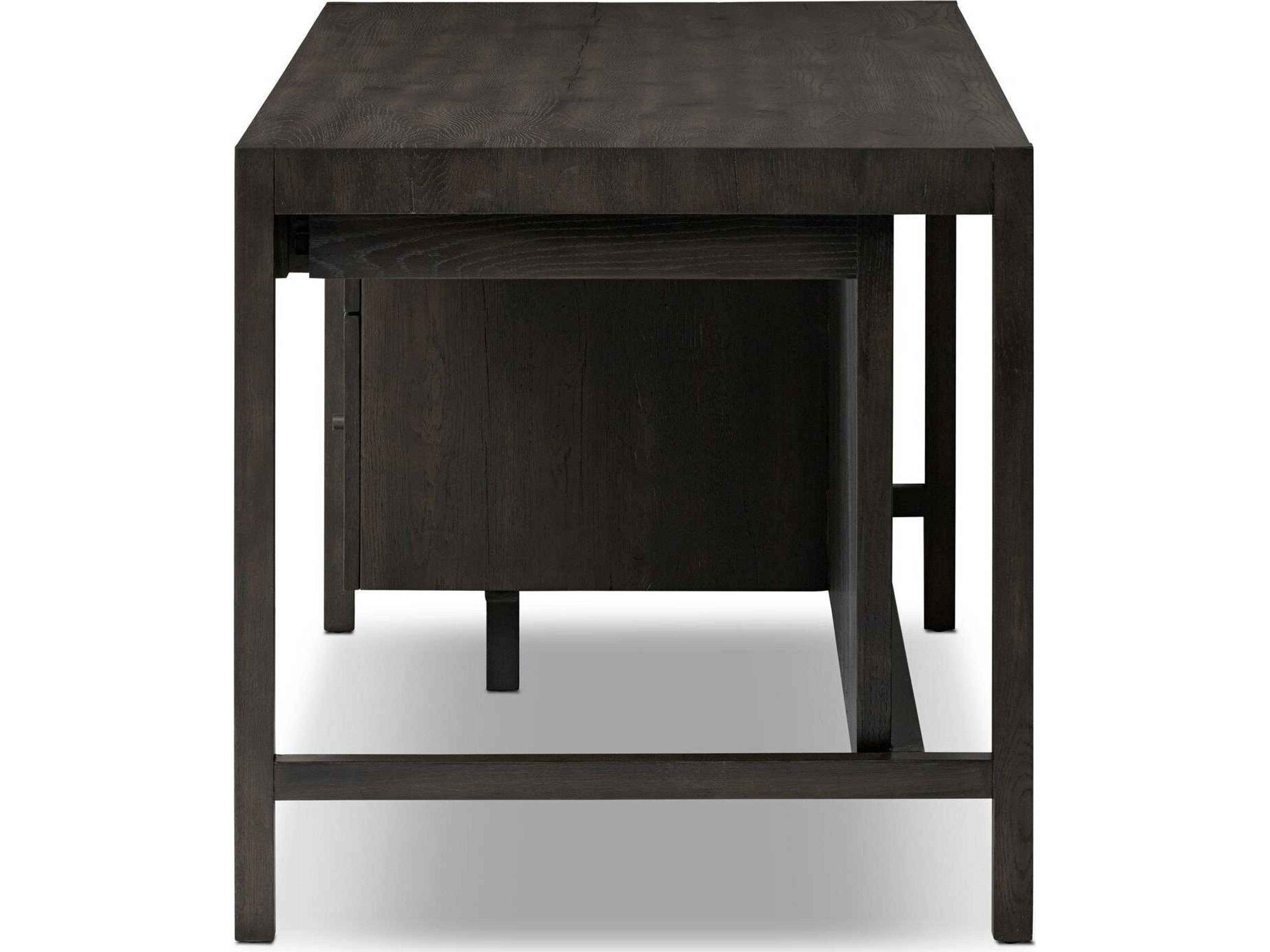Four Hands Haiden Suspension Smoked Black Veneer Oak Wood Desk