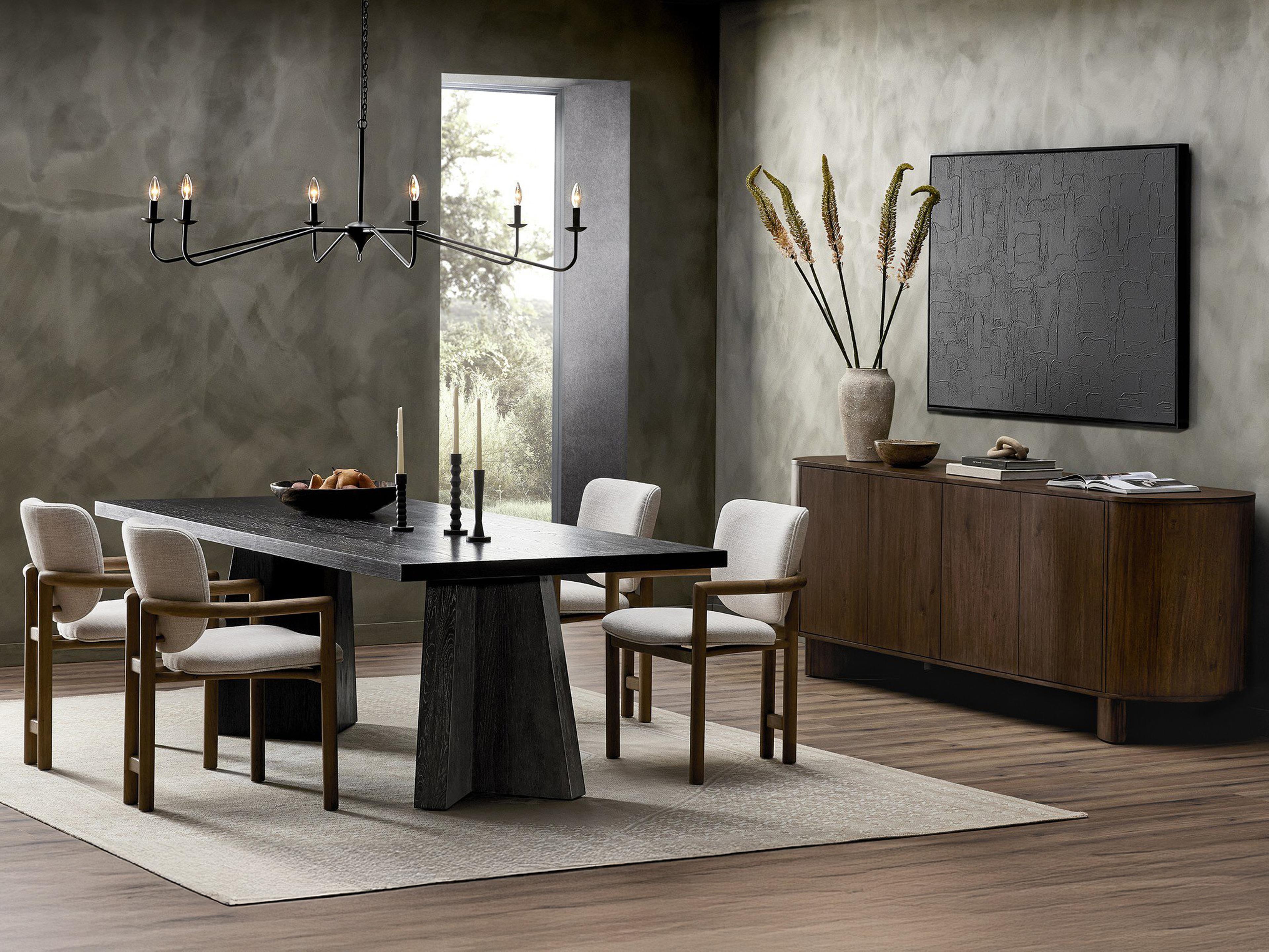 Four Hands Haiden Paden 94" Acacia Wood Seasoned Brown Solid Gunmetal Sideboard