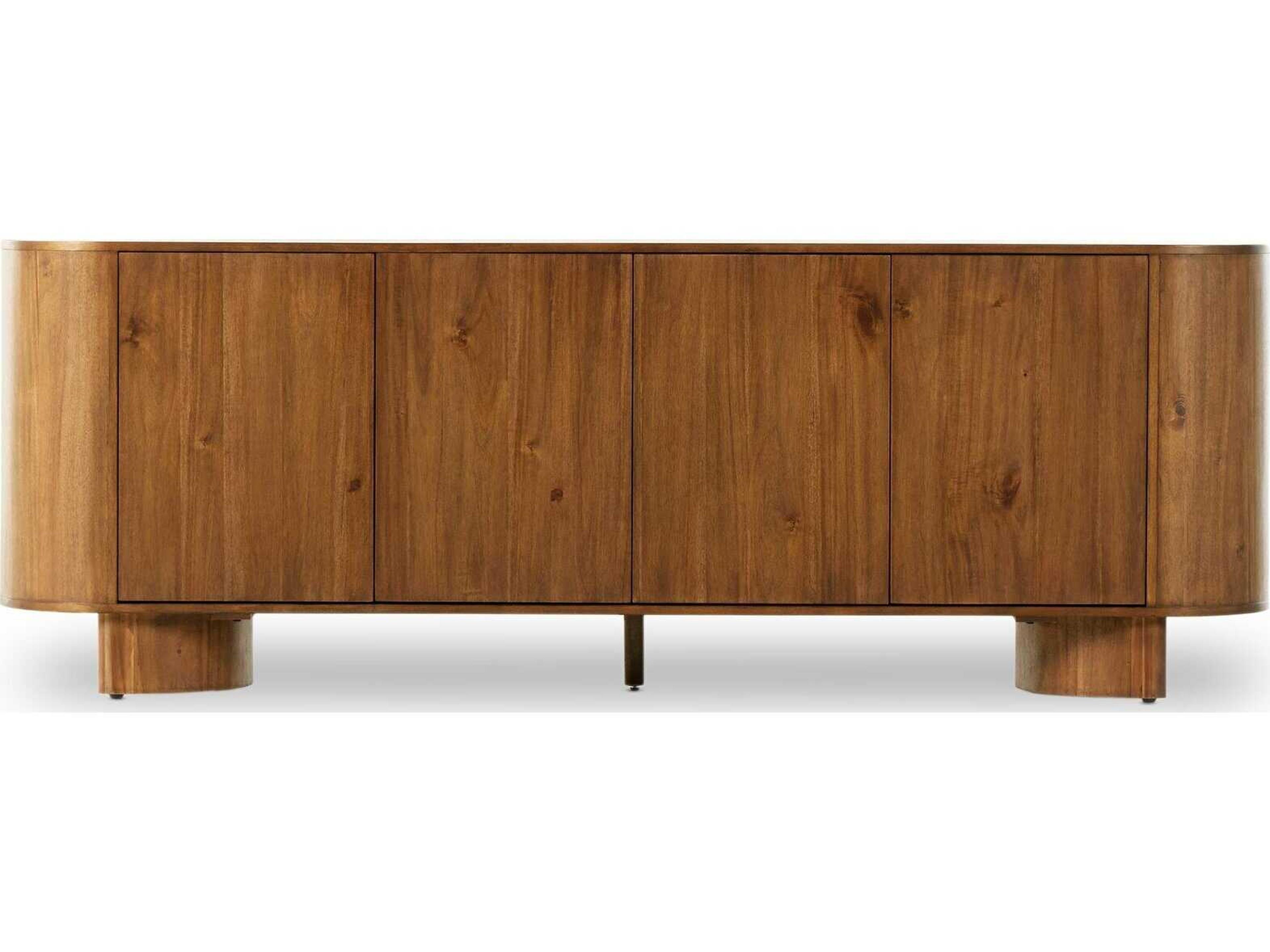 Four Hands Haiden Paden 94" Acacia Wood Seasoned Brown Solid Gunmetal Sideboard