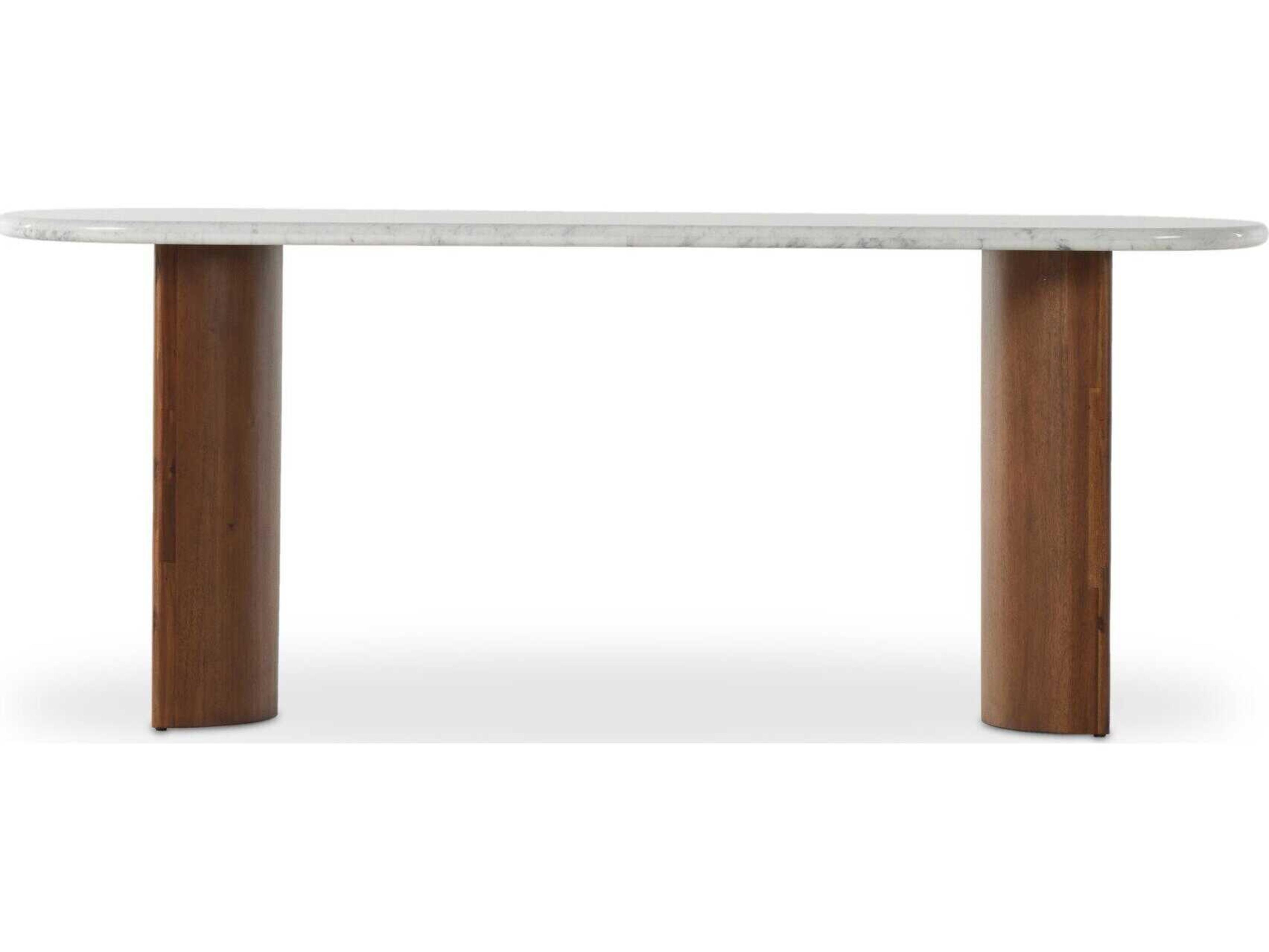 Four Hands Haiden Paden Italian White Marble Large Console Table