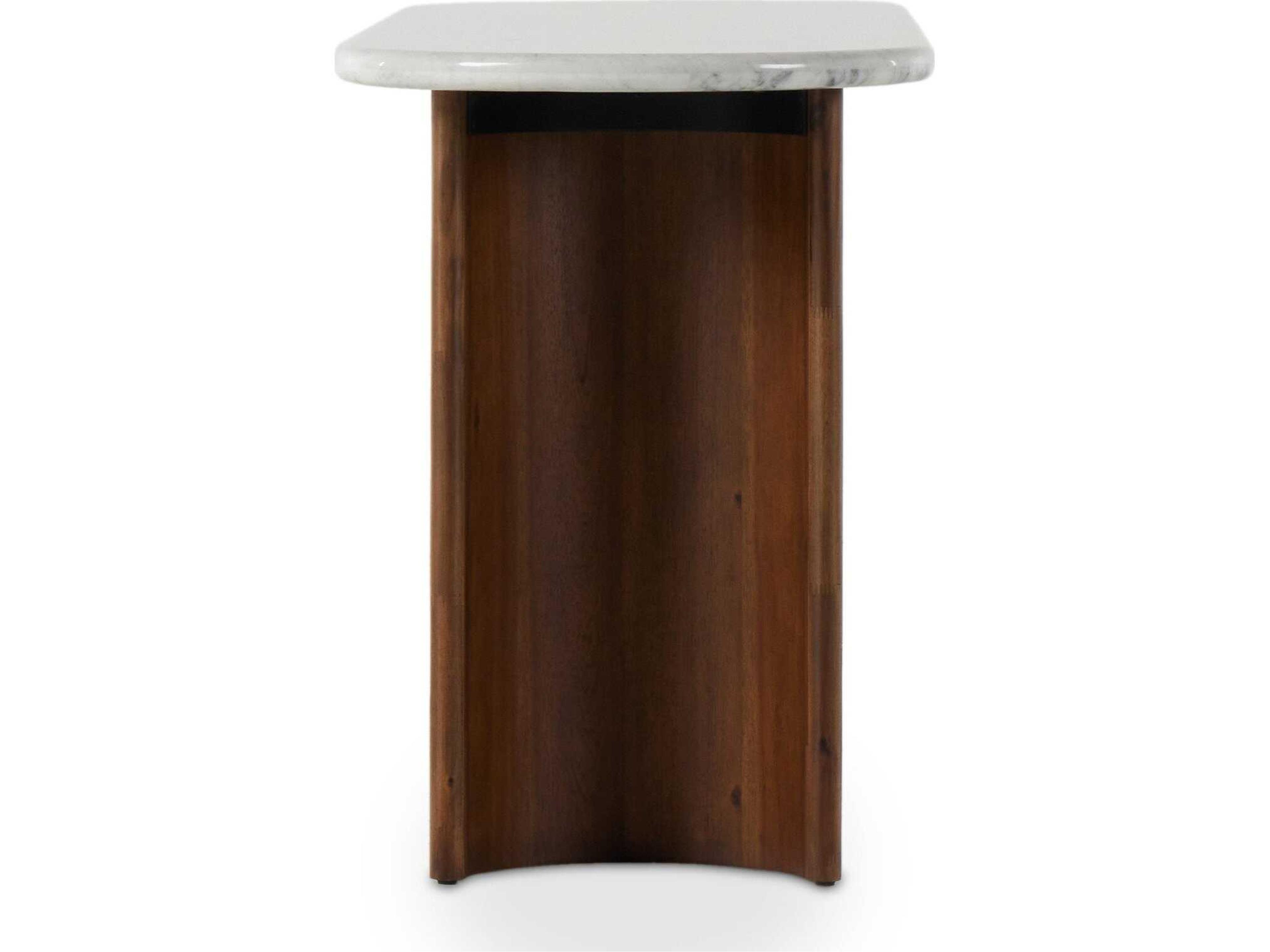 Four Hands Haiden Paden Italian White Marble Large Console Table