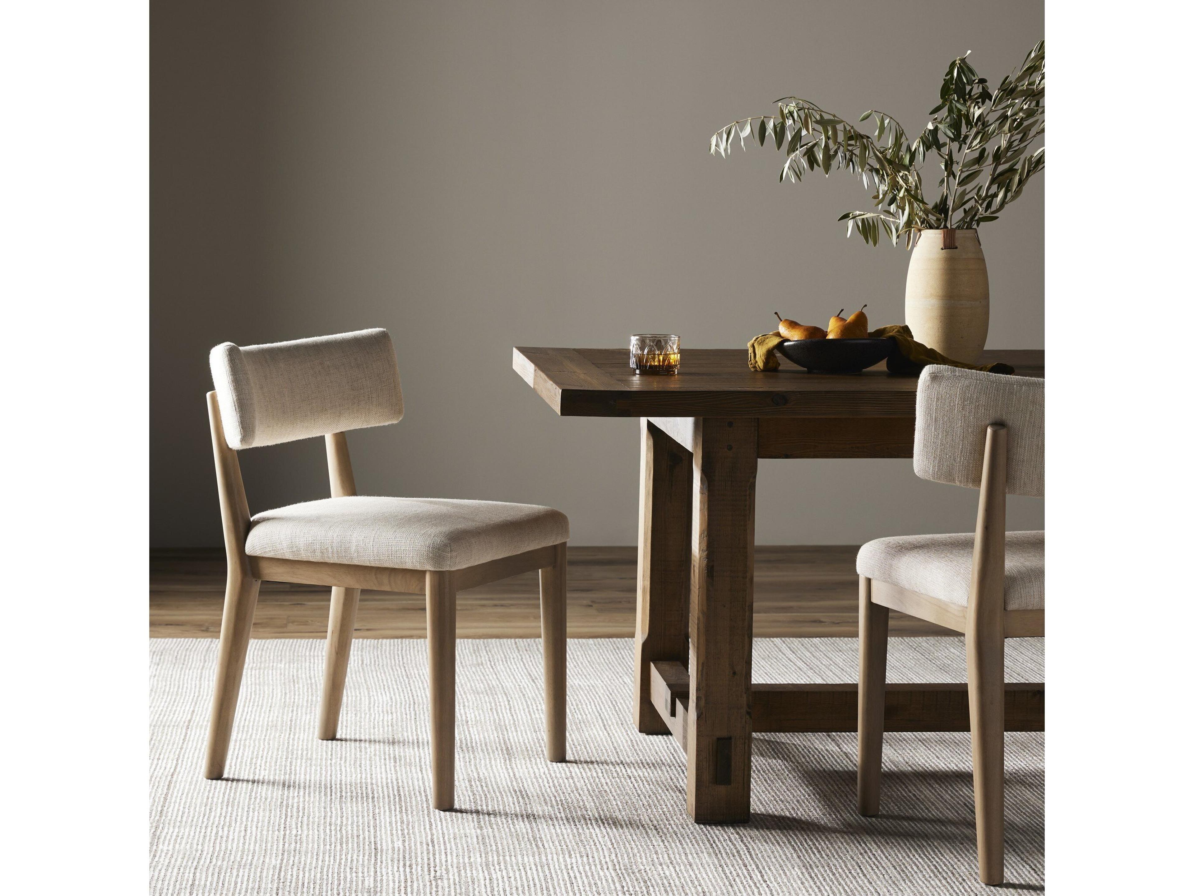 Four Hands Caswell Cardell Parrawood Beige Upholstered Side Dining Chair