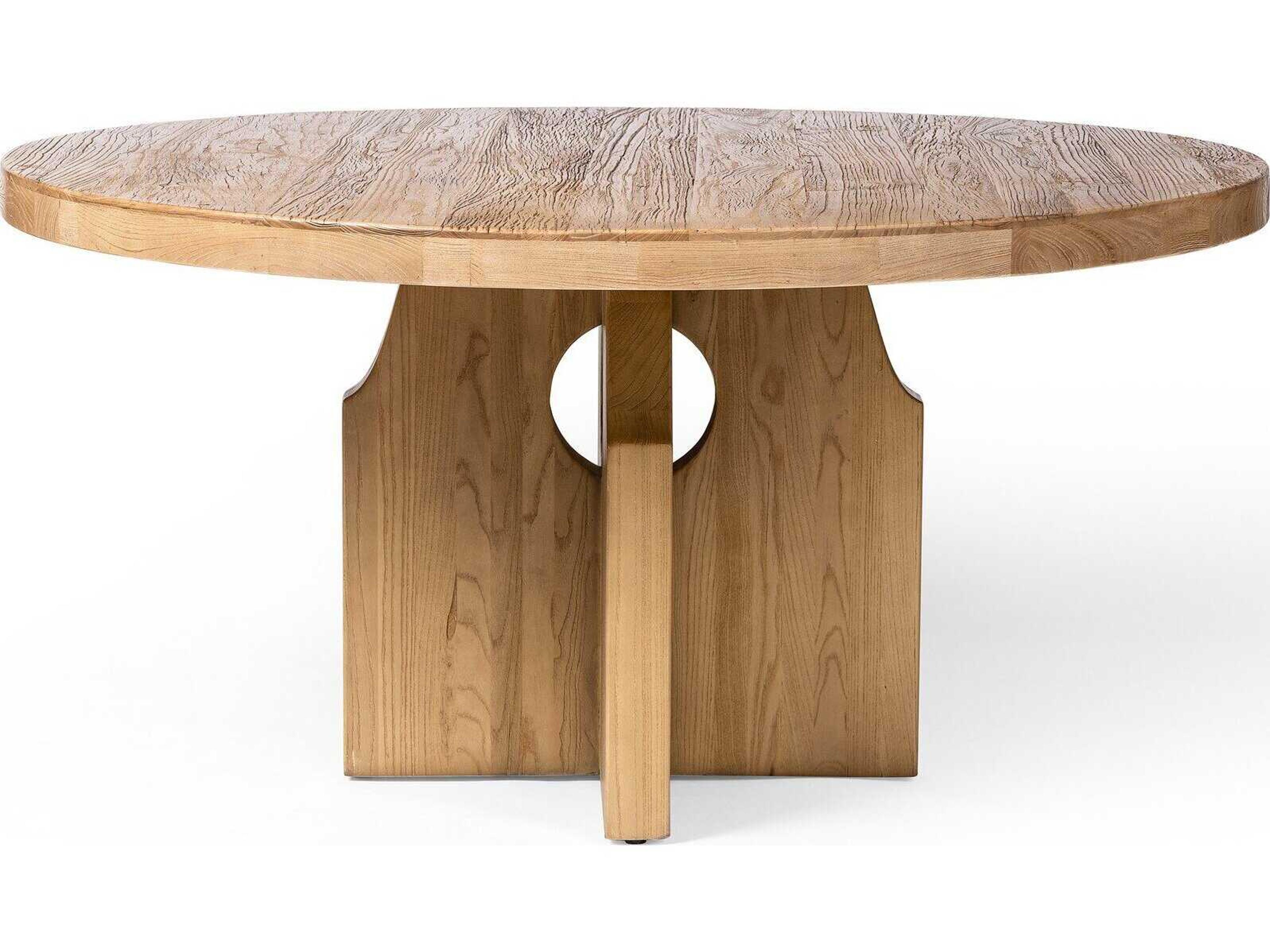 Four Hands Wells Allandale Reclaimed Natural Elm Round Dining Table